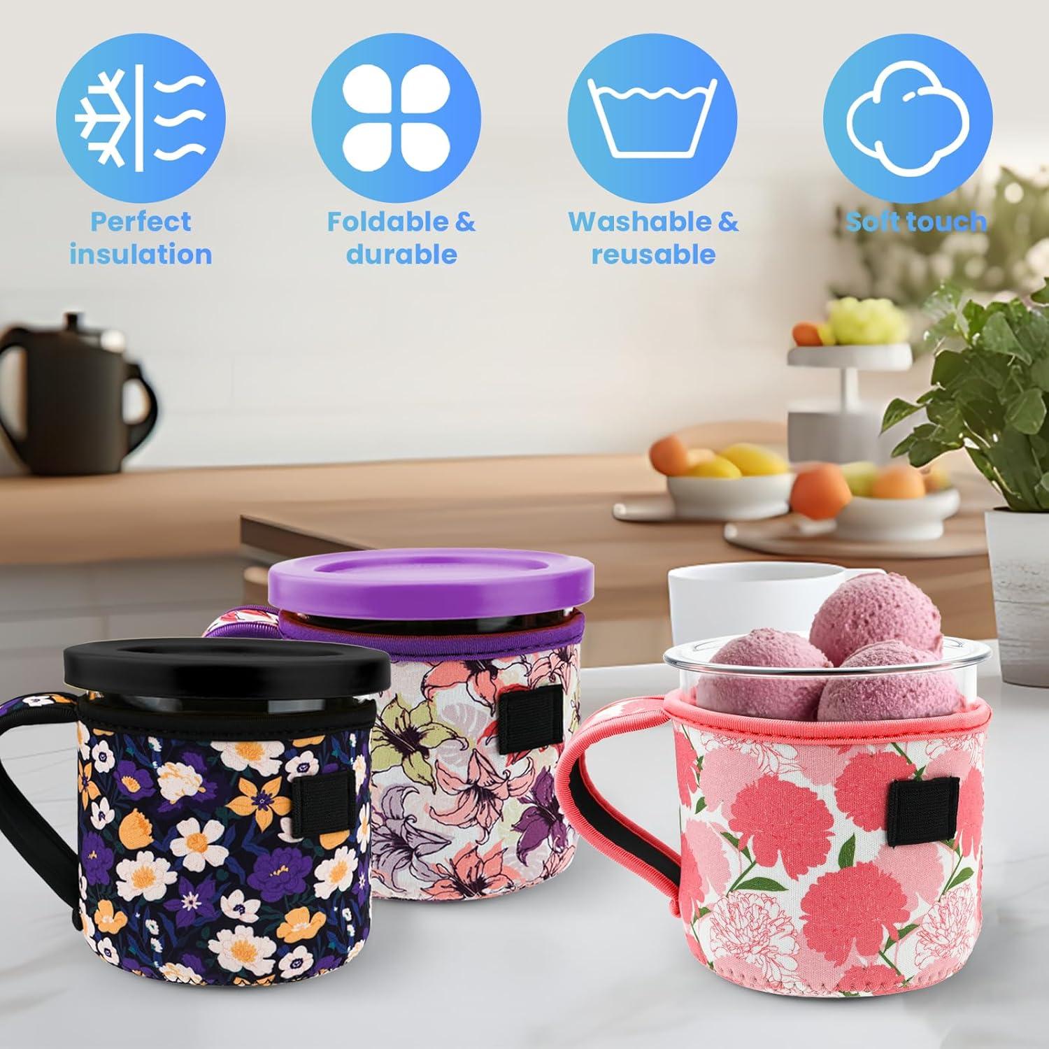 Paquete de 4 Fundas de Neopreno KJQJLY para Helado 16oz