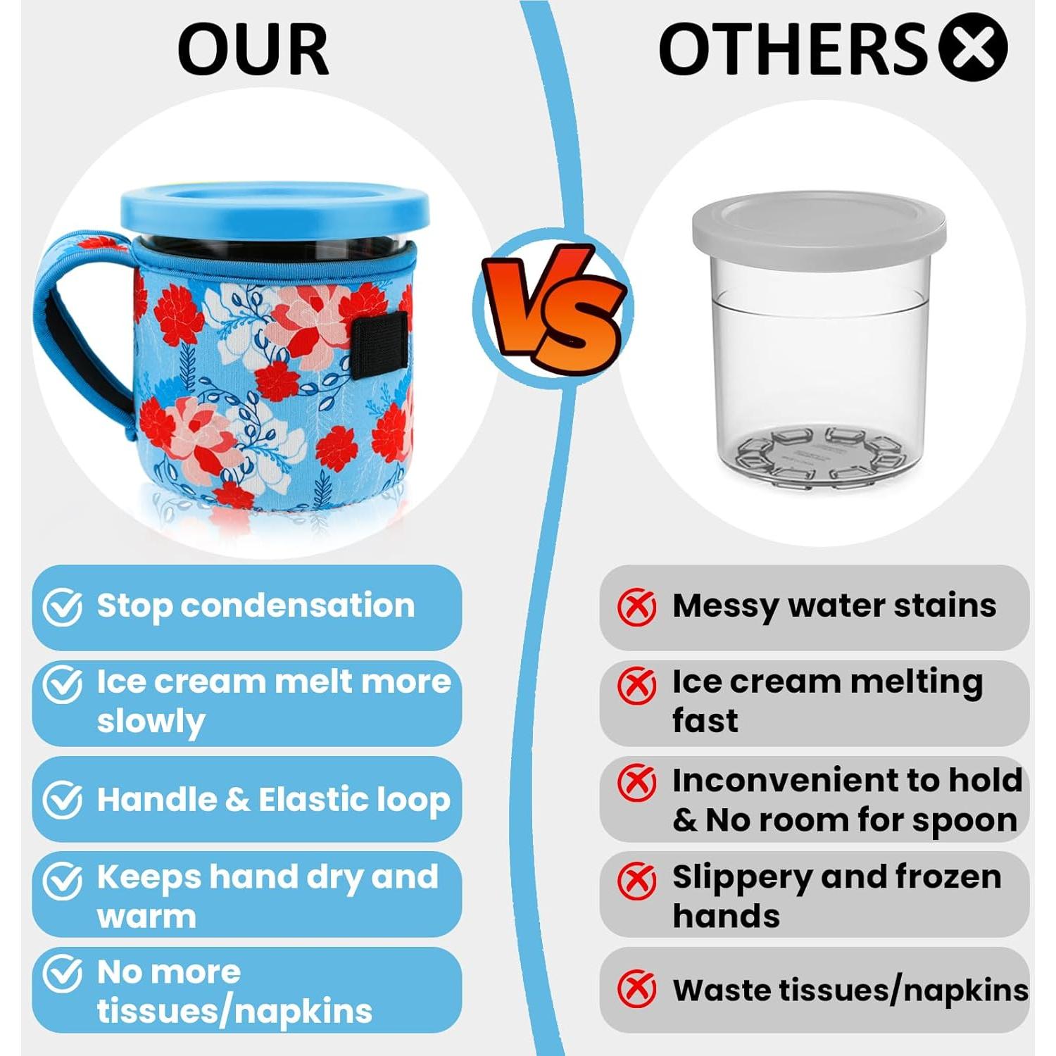 Paquete de 4 Fundas de Neopreno KJQJLY para Helado 16oz