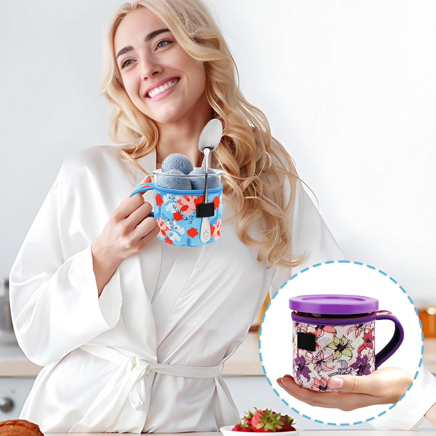 Paquete de 4 Fundas de Neopreno KJQJLY para Helado 16oz