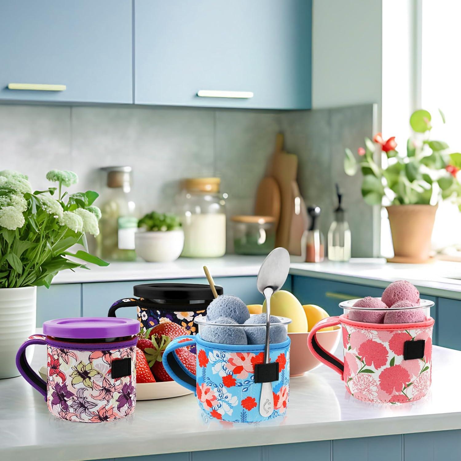 Paquete de 4 Fundas de Neopreno KJQJLY para Helado 16oz