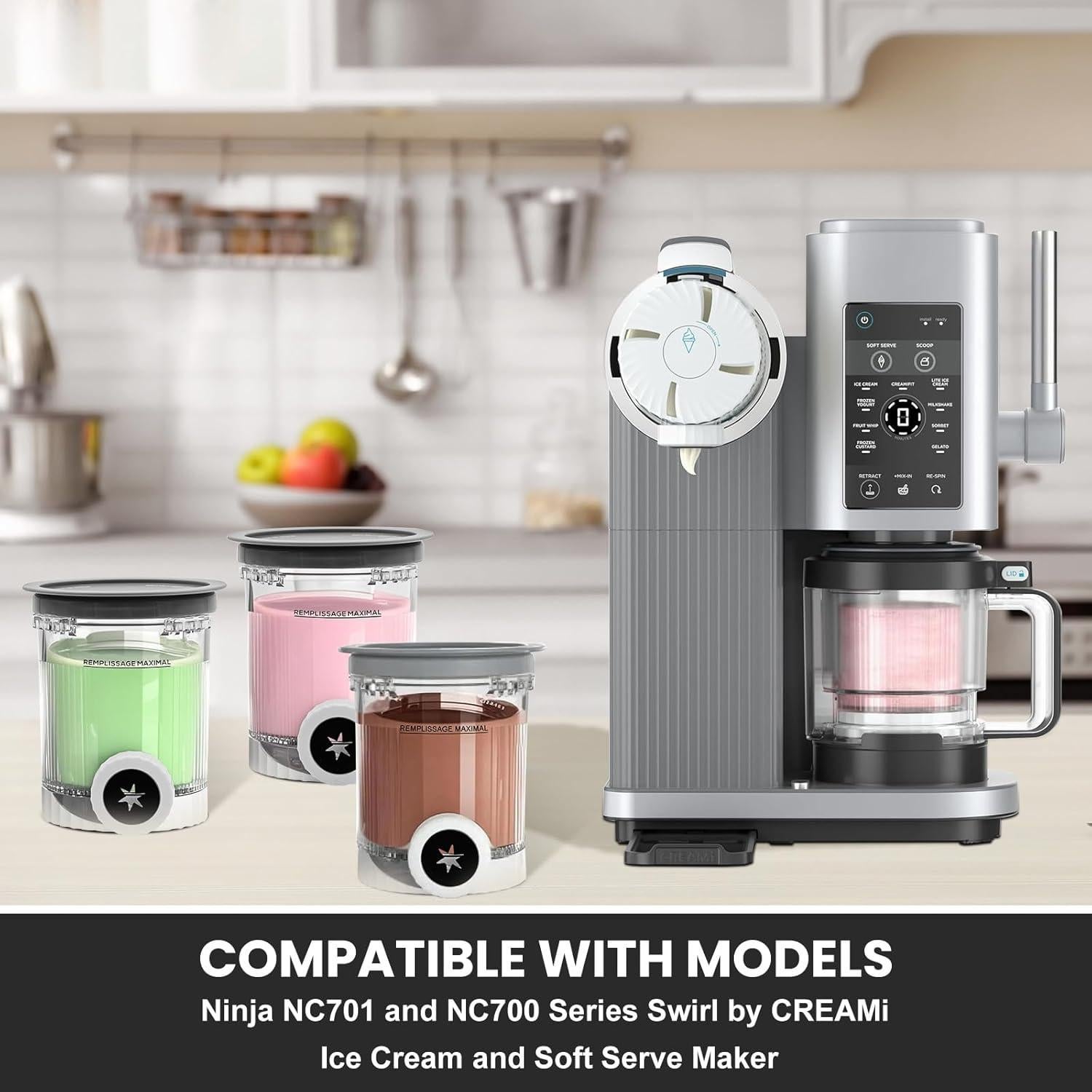 Contenedores Reemplazo Ninja Creami Pint - 3 Piezas Grado Alimenticio