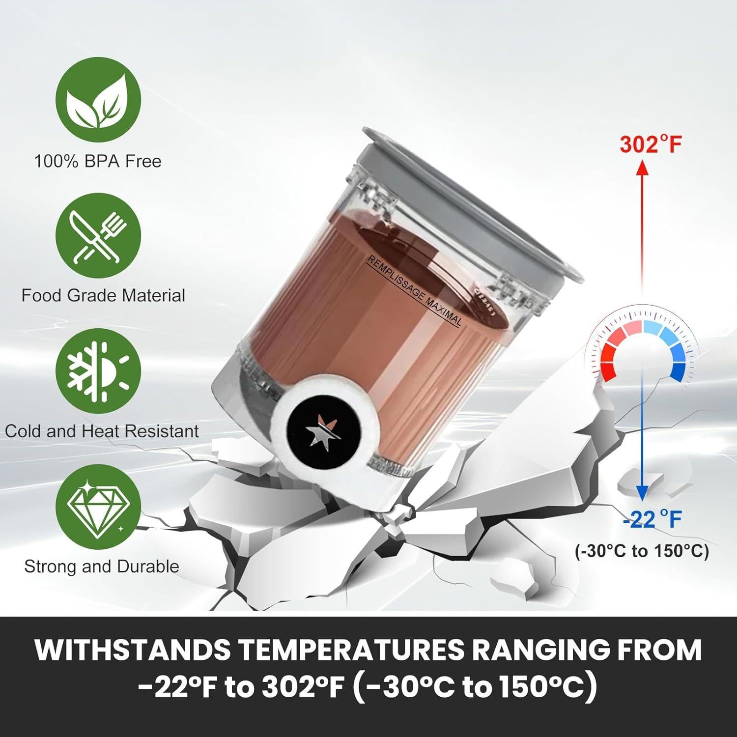 Contenedores Reemplazo Ninja Creami Pint - 3 Piezas Grado Alimenticio