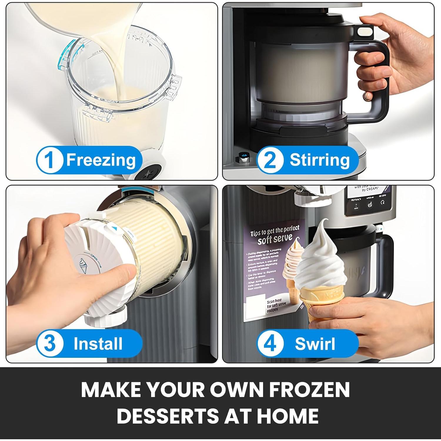 Contenedores Reemplazo Ninja Creami Pint - 3 Piezas Grado Alimenticio