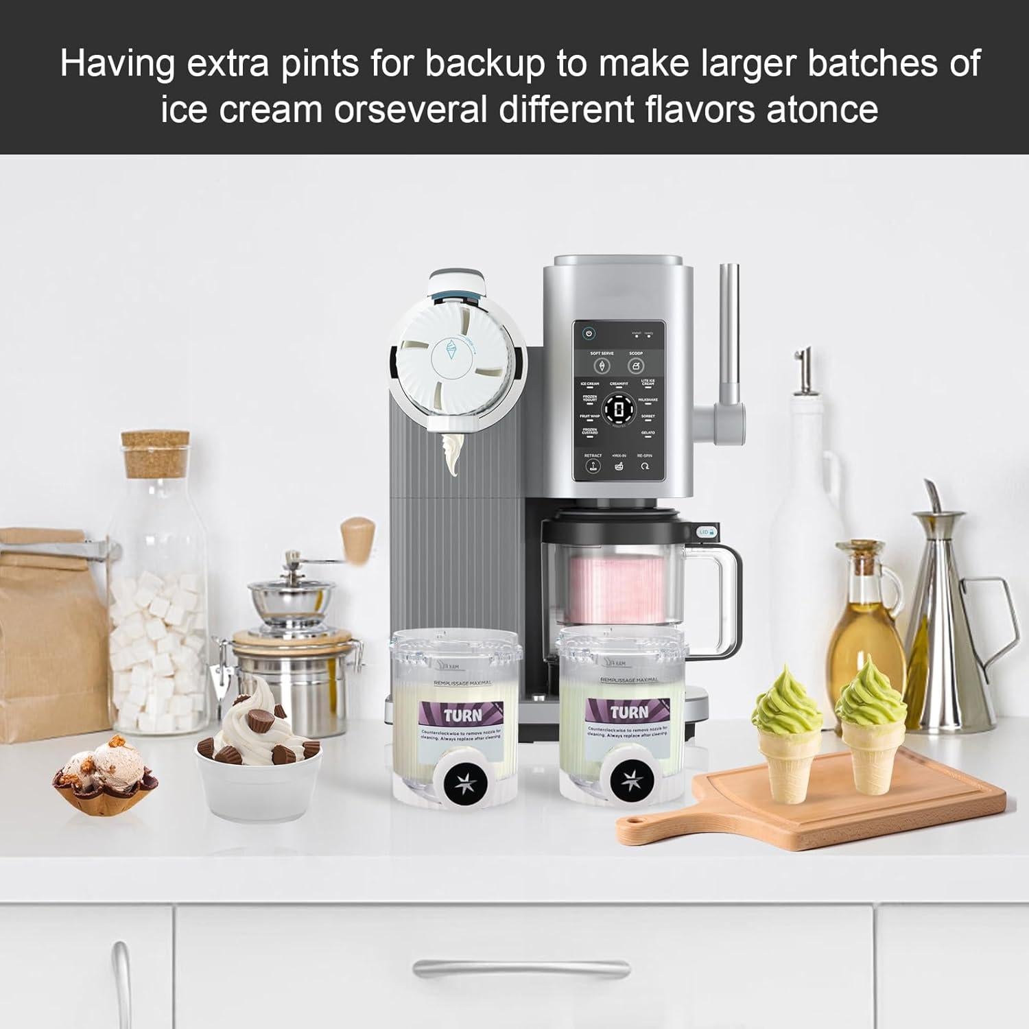 Paquete de 2 Pints y Tapas ChamThingzeal para Ninja Creami 473ml