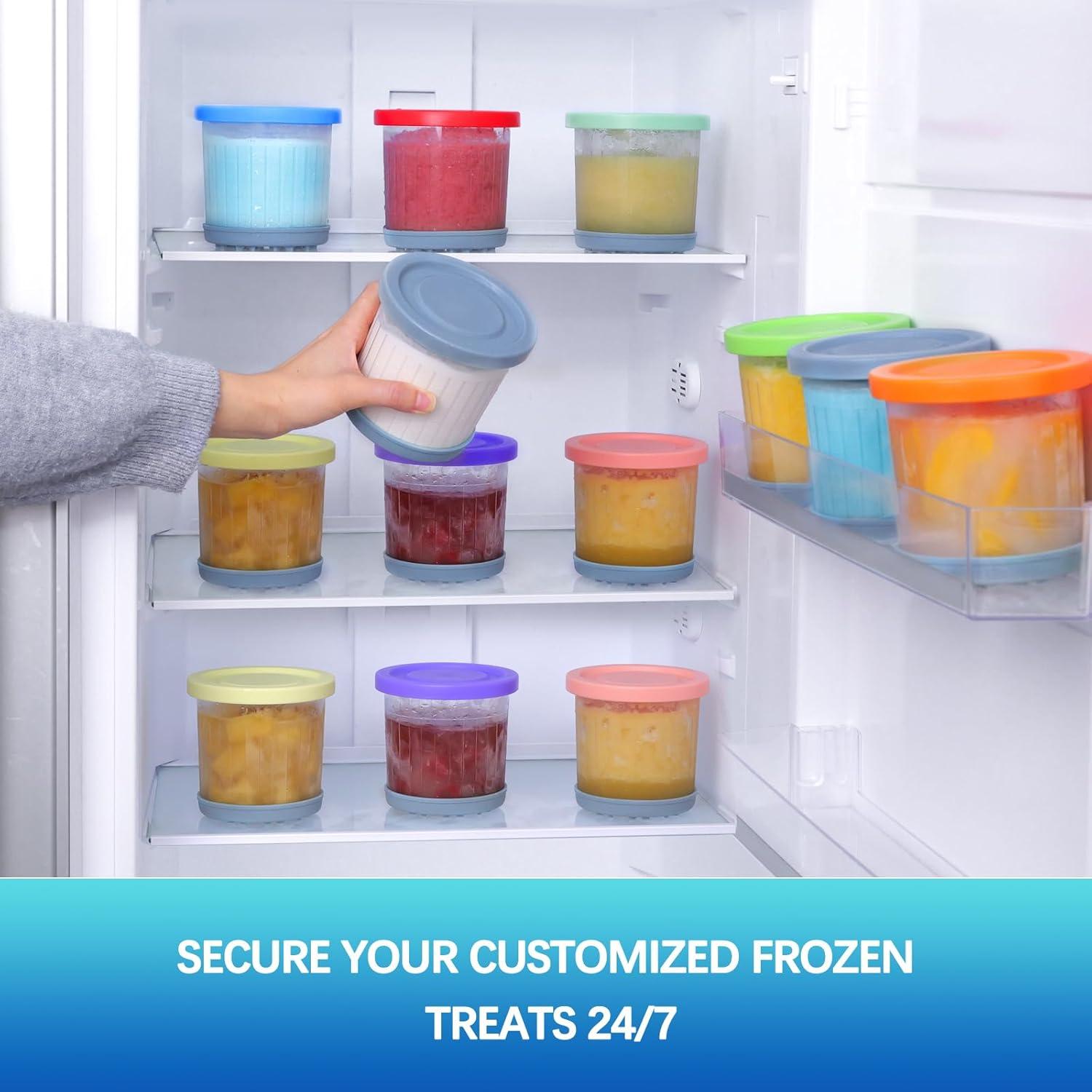 Contenedores Ninja Creami DENEBORE 16oz Paquete de 4 Reutilizables