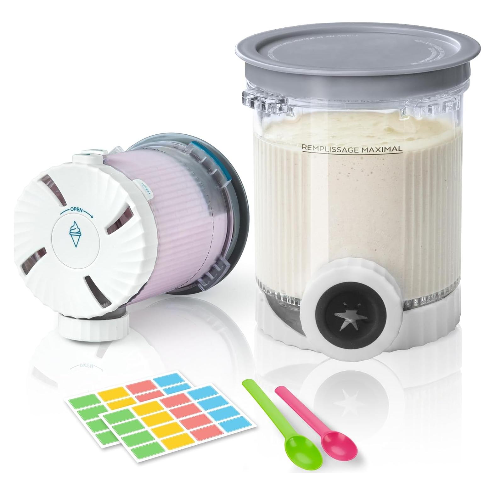 Paquete de 2 Pints Ninja Creami Swirl 16 oz con Tapas Grises