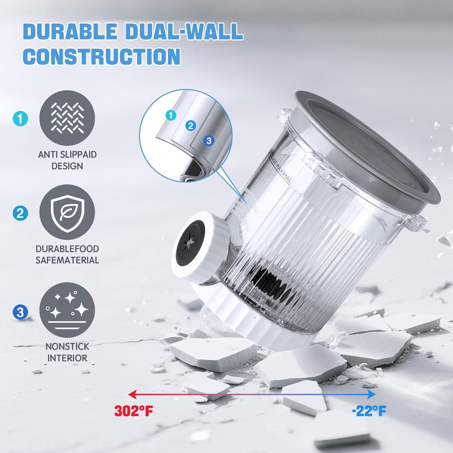 Paquete de 2 Pints Ninja Creami Swirl 16 oz con Tapas Grises