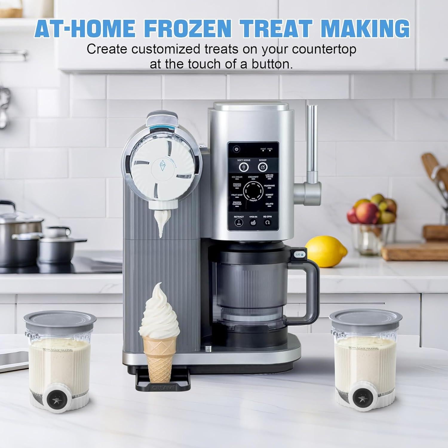 Paquete de 2 Pints Ninja Creami Swirl 16 oz con Tapas Grises