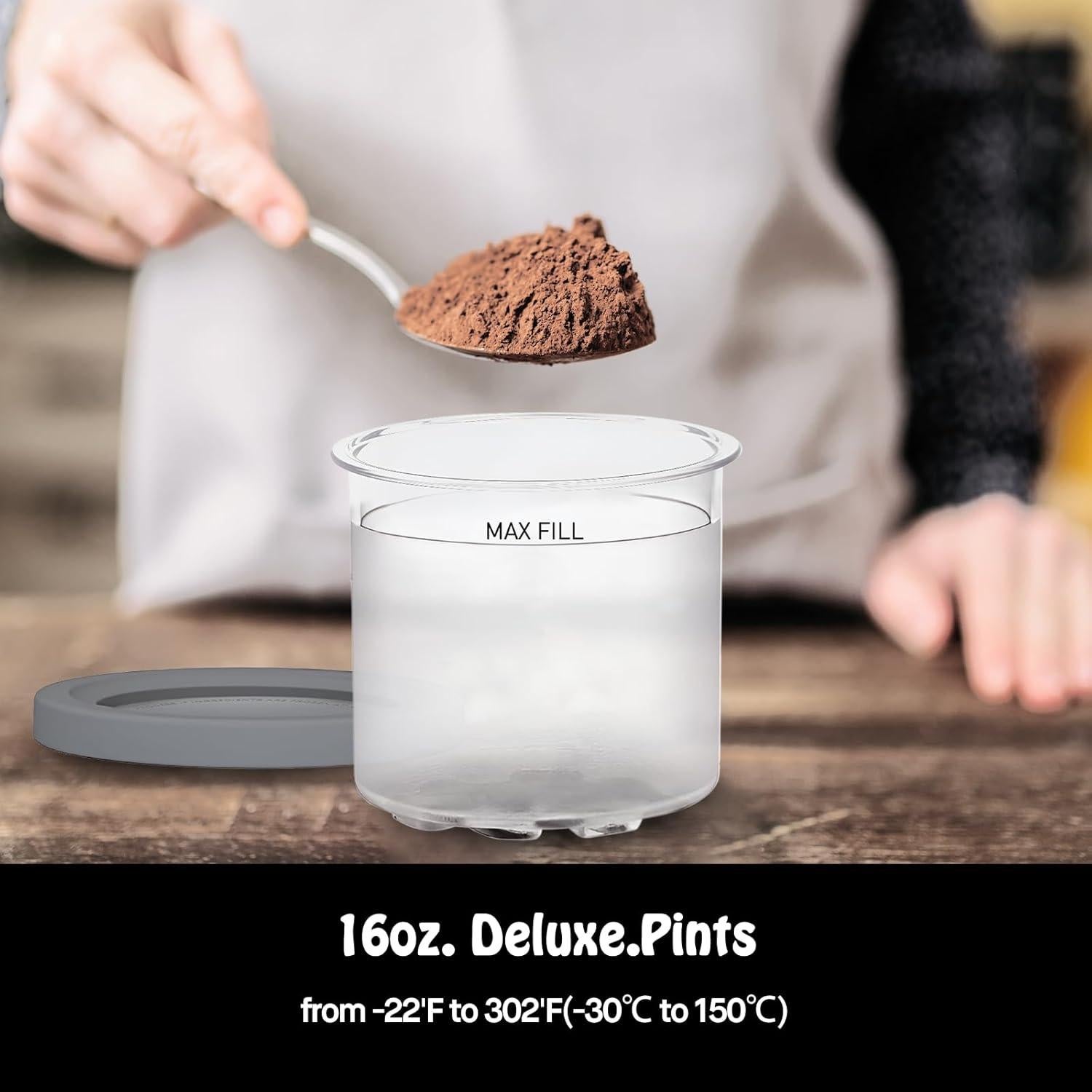 Pintas y tapas Ninja Creami SVNOOC 16 oz, 4 colores, BPA free