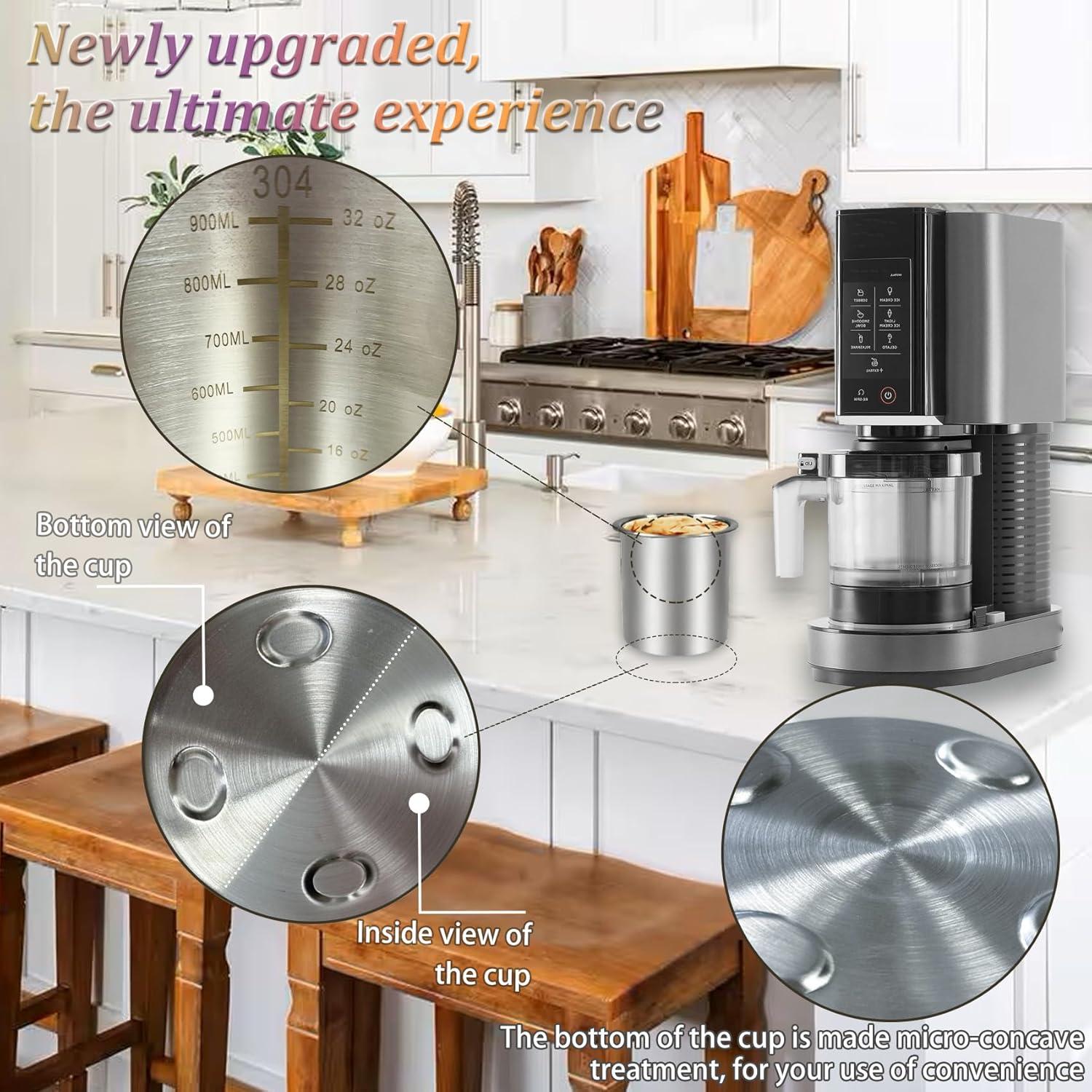 Contenedores de Acero Inoxidable 24 oz jjxeqo para Ninja Creami