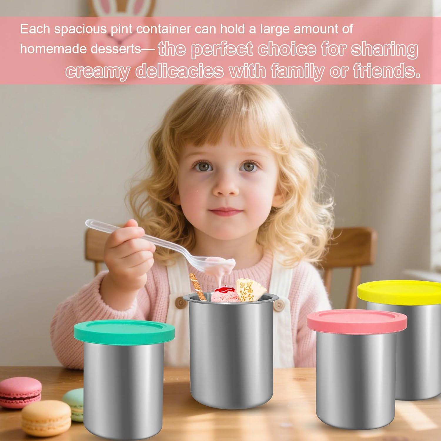 Contenedores de Acero Inoxidable 24 oz jjxeqo para Ninja Creami