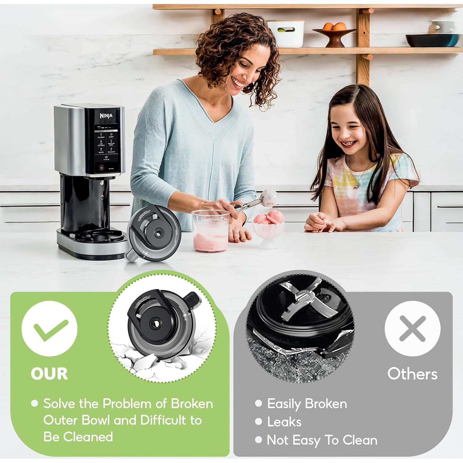 Tapa Externa Repuesto Ninja Creami NC301 Compatible 15.43x14.50cm