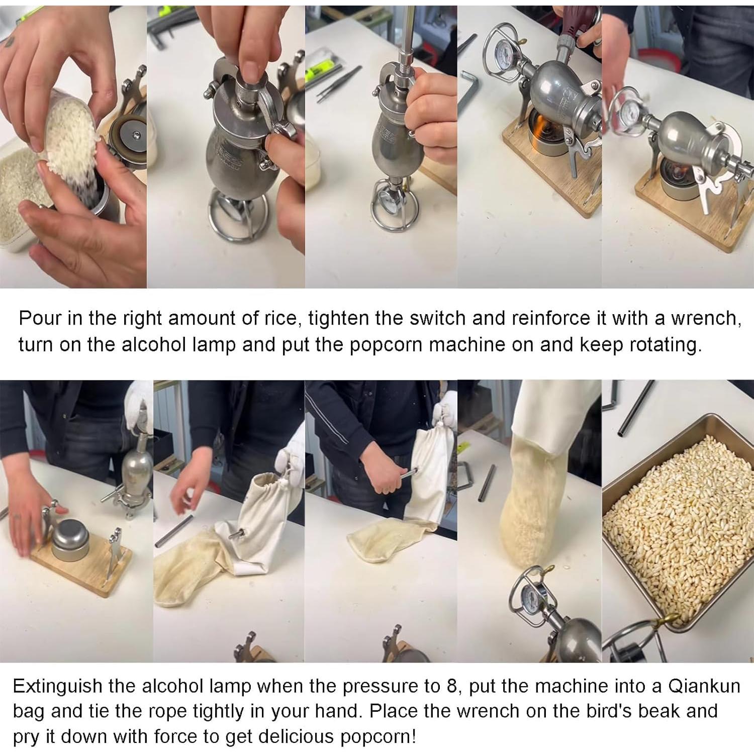 Máquina de Palomitas Manual nLn Hope 400ml Acero Inoxidable