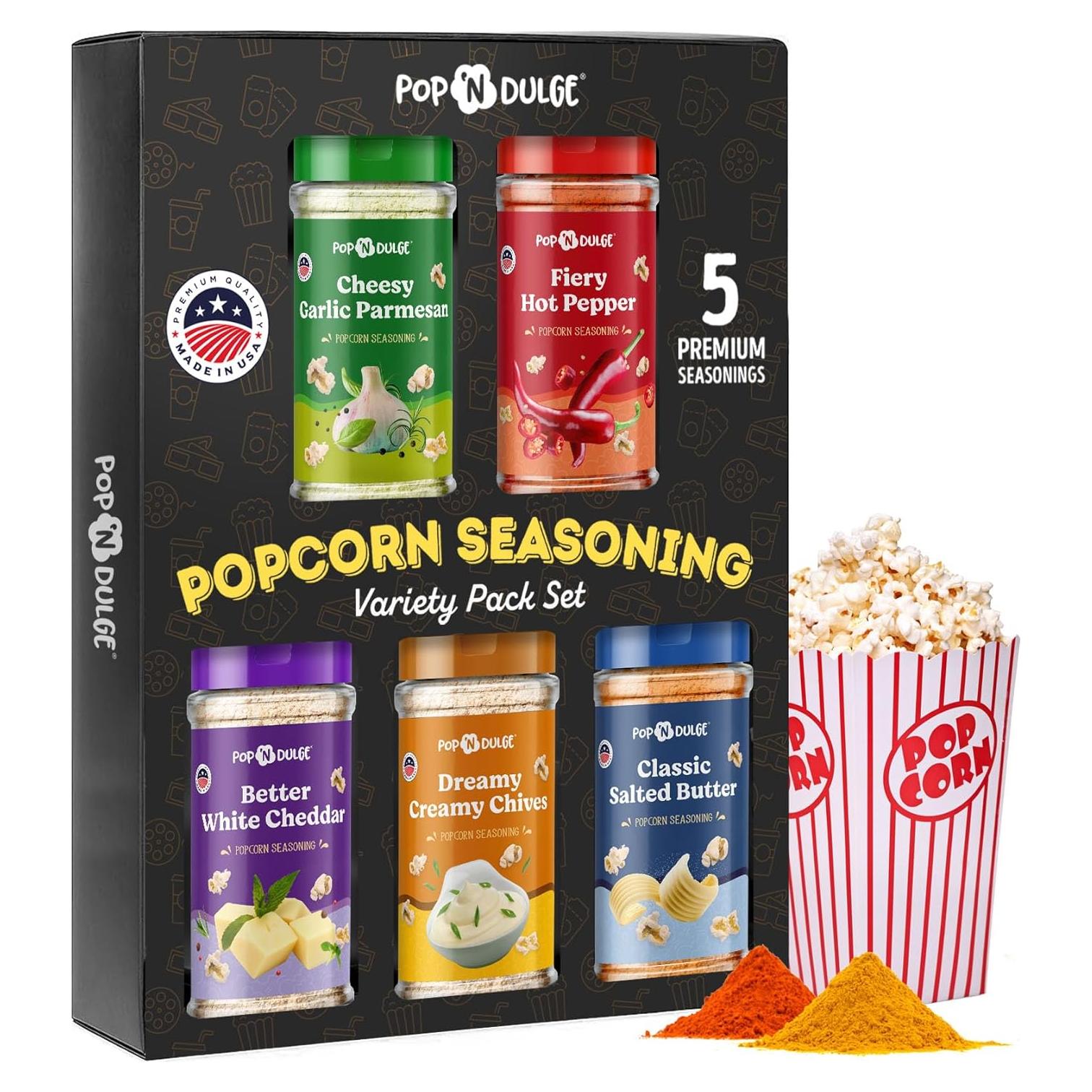 Set de Sazonadores de Palomitas de Maíz Pop 'N Dulge 5 sabores 70g