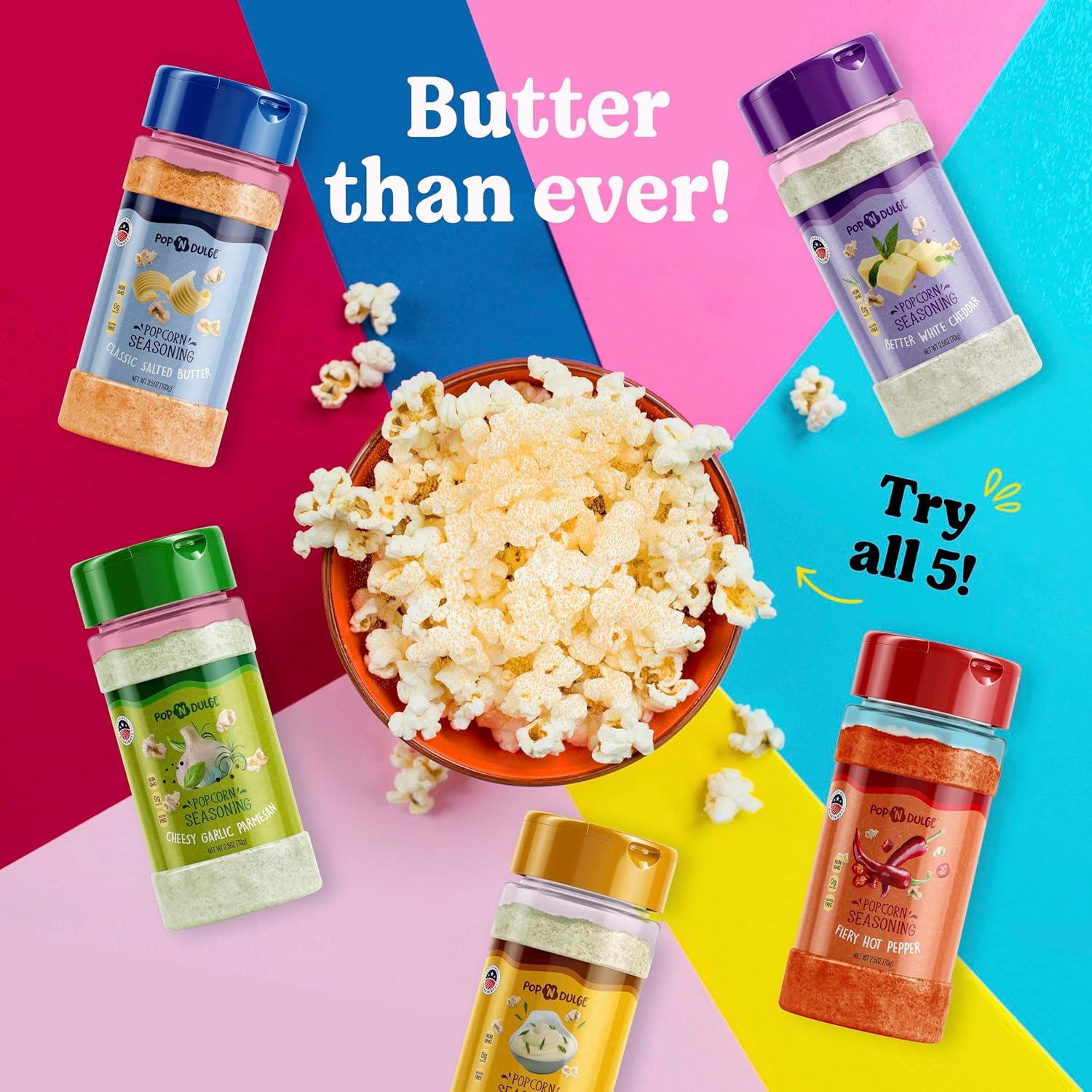 Set de Sazonadores de Palomitas de Maíz Pop 'N Dulge 5 sabores 70g