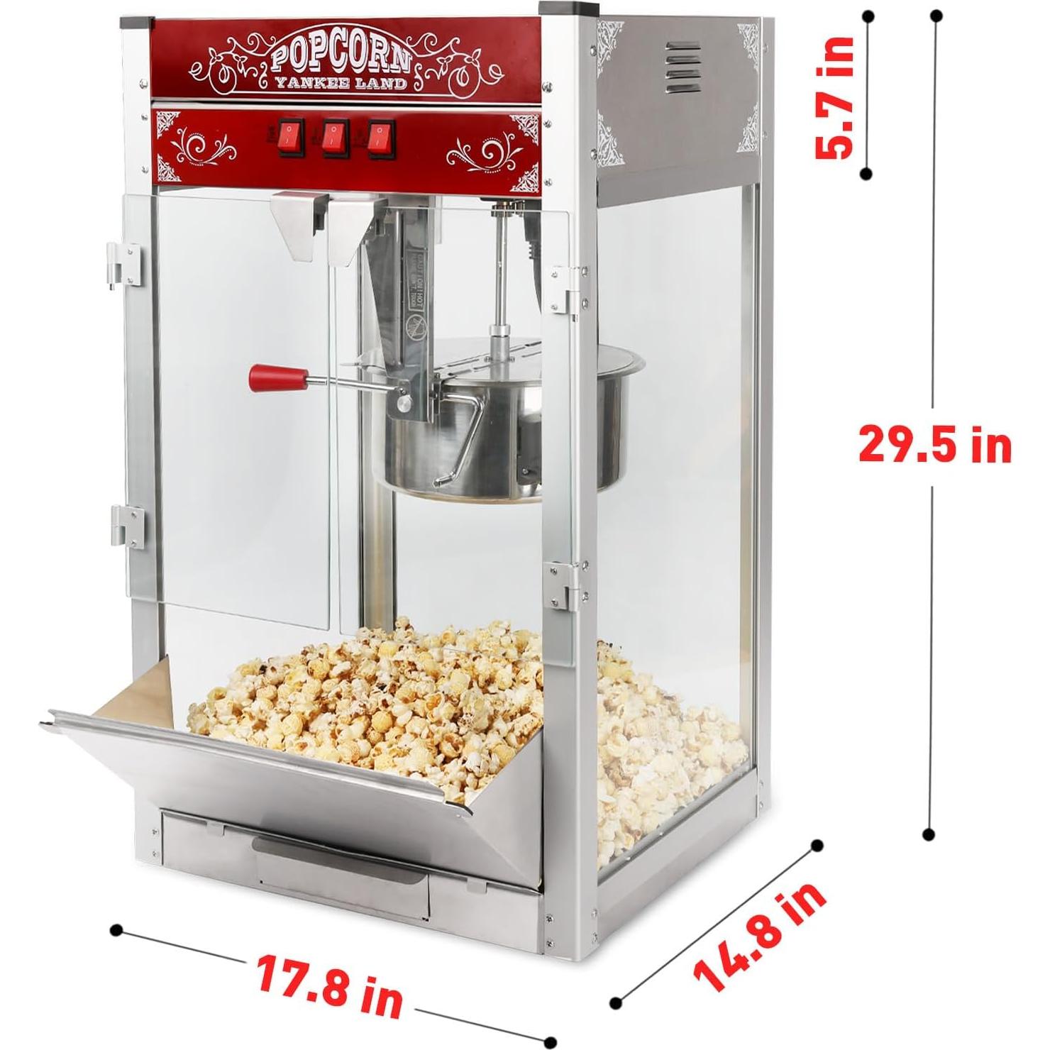 Máquina de Hacer Palomitas Nifoti 16 OZ 1440W Acero Inoxidable
