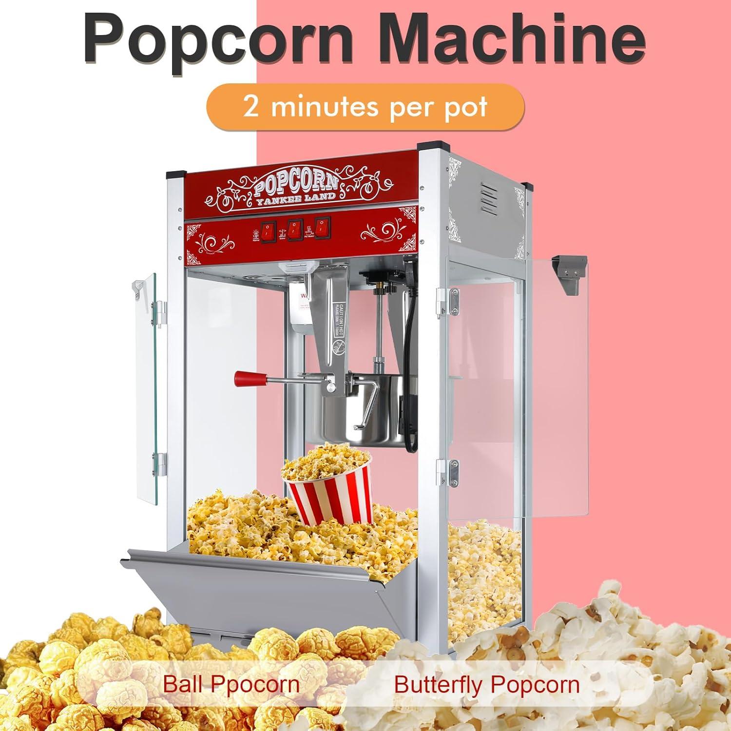 Máquina de Hacer Palomitas Nifoti 16 OZ 1440W Acero Inoxidable