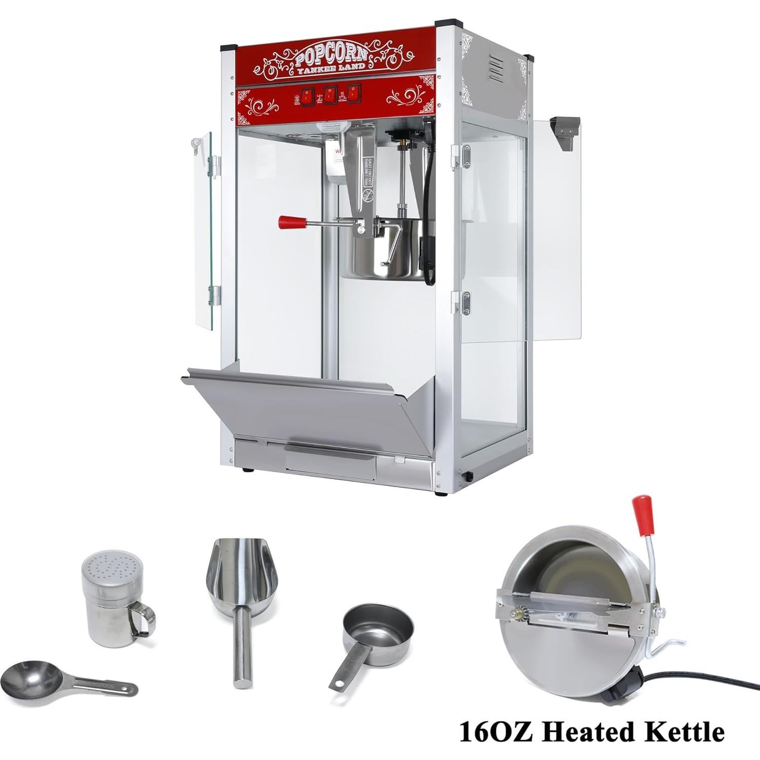 Máquina de Hacer Palomitas Nifoti 16 OZ 1440W Acero Inoxidable