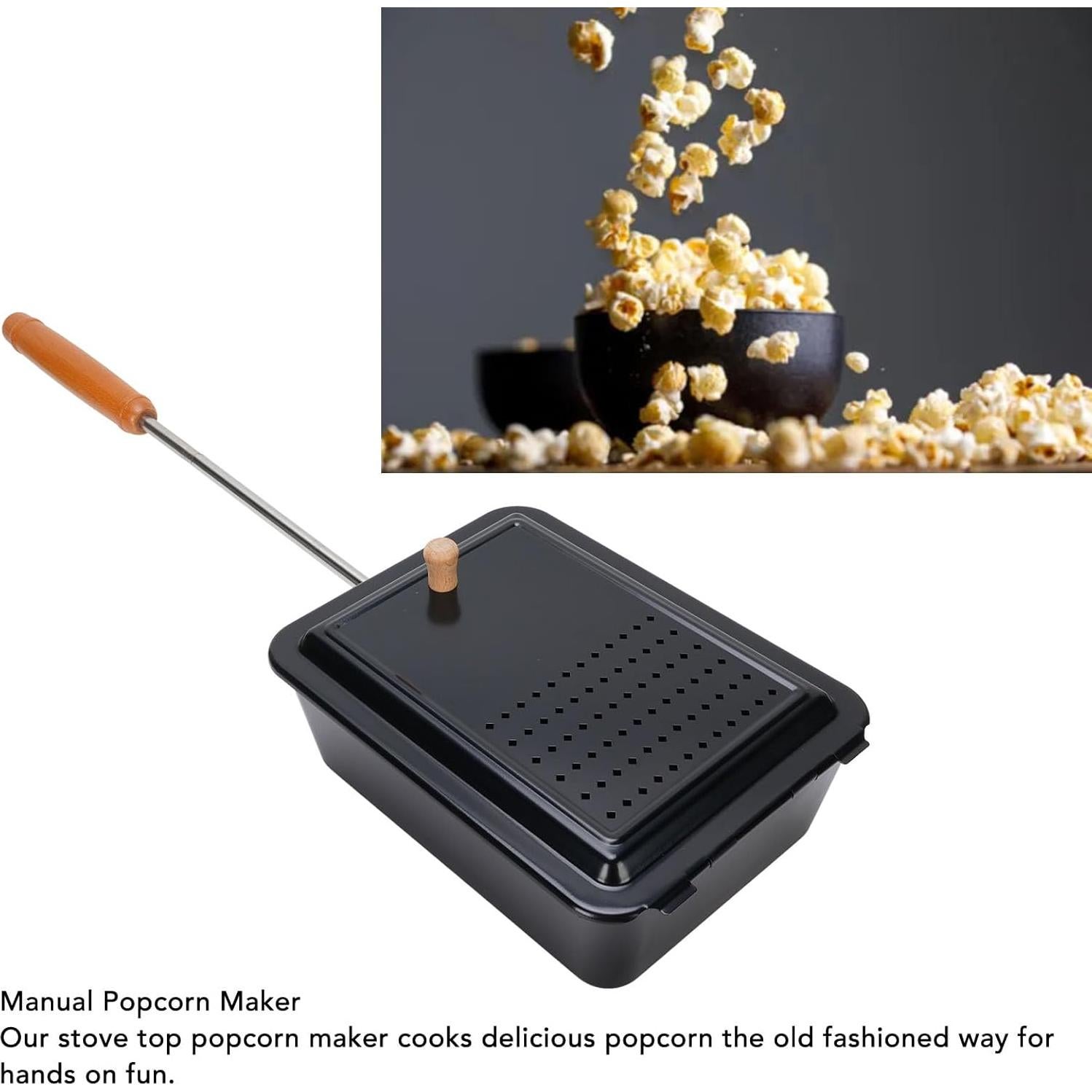 Bandeja para Hacer Palomitas Yosoo de Hierro con Mango de Madera