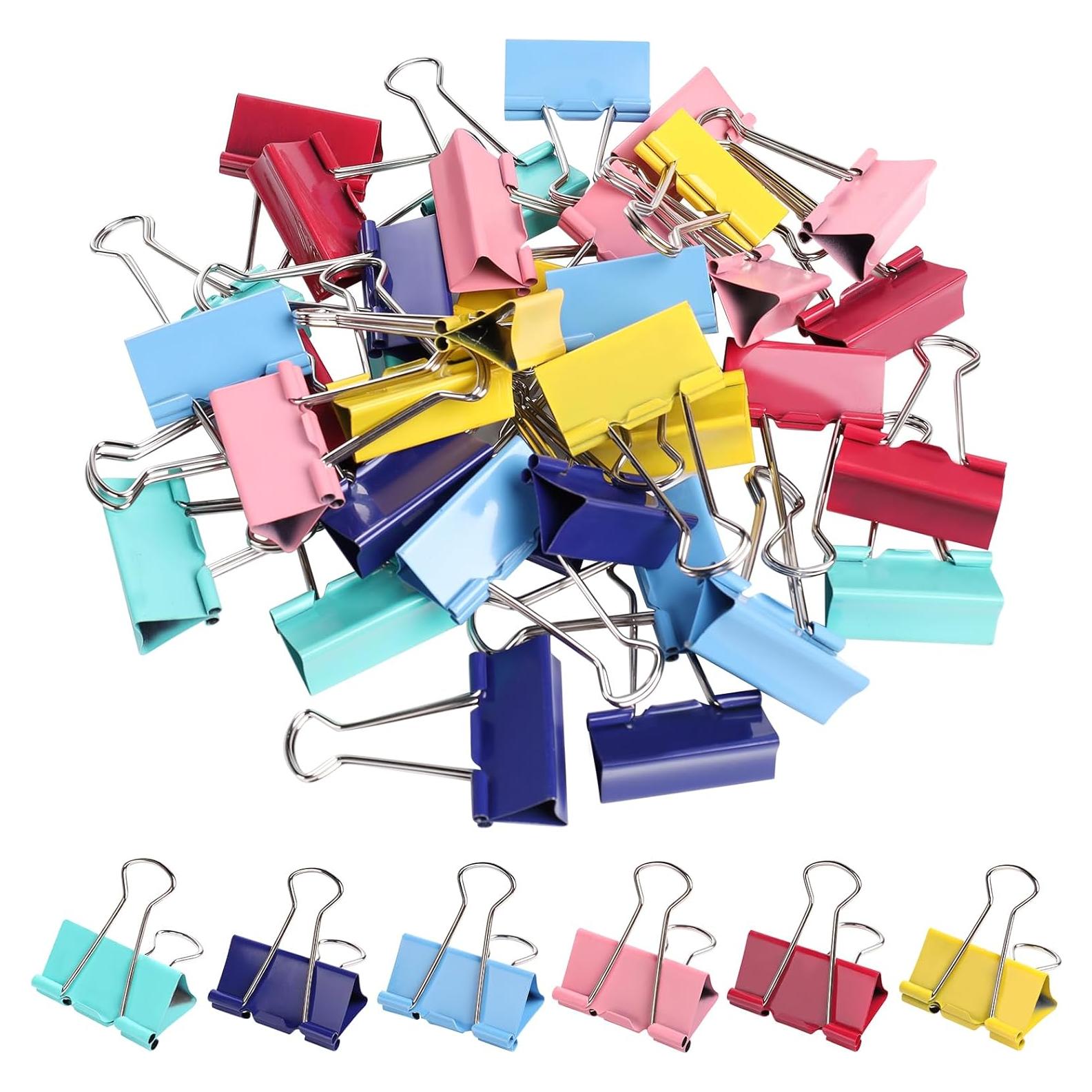 Clips de Carpeta Grandes Ufmarine 4.1 cm 36 Piezas Colores