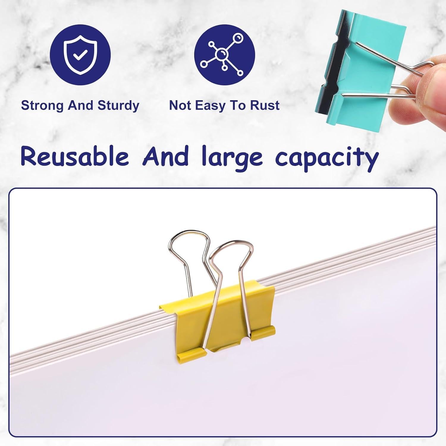 Clips de Carpeta Grandes Ufmarine 4.1 cm 36 Piezas Colores