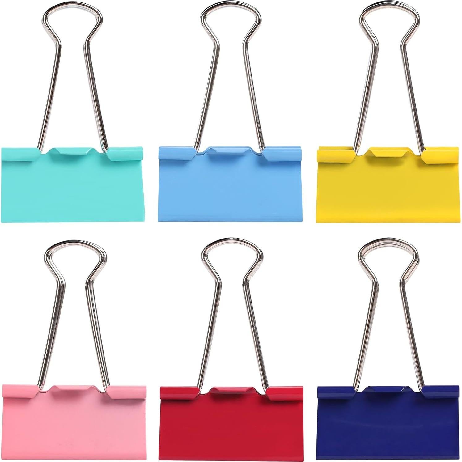 Clips de Carpeta Grandes Ufmarine 4.1 cm 36 Piezas Colores