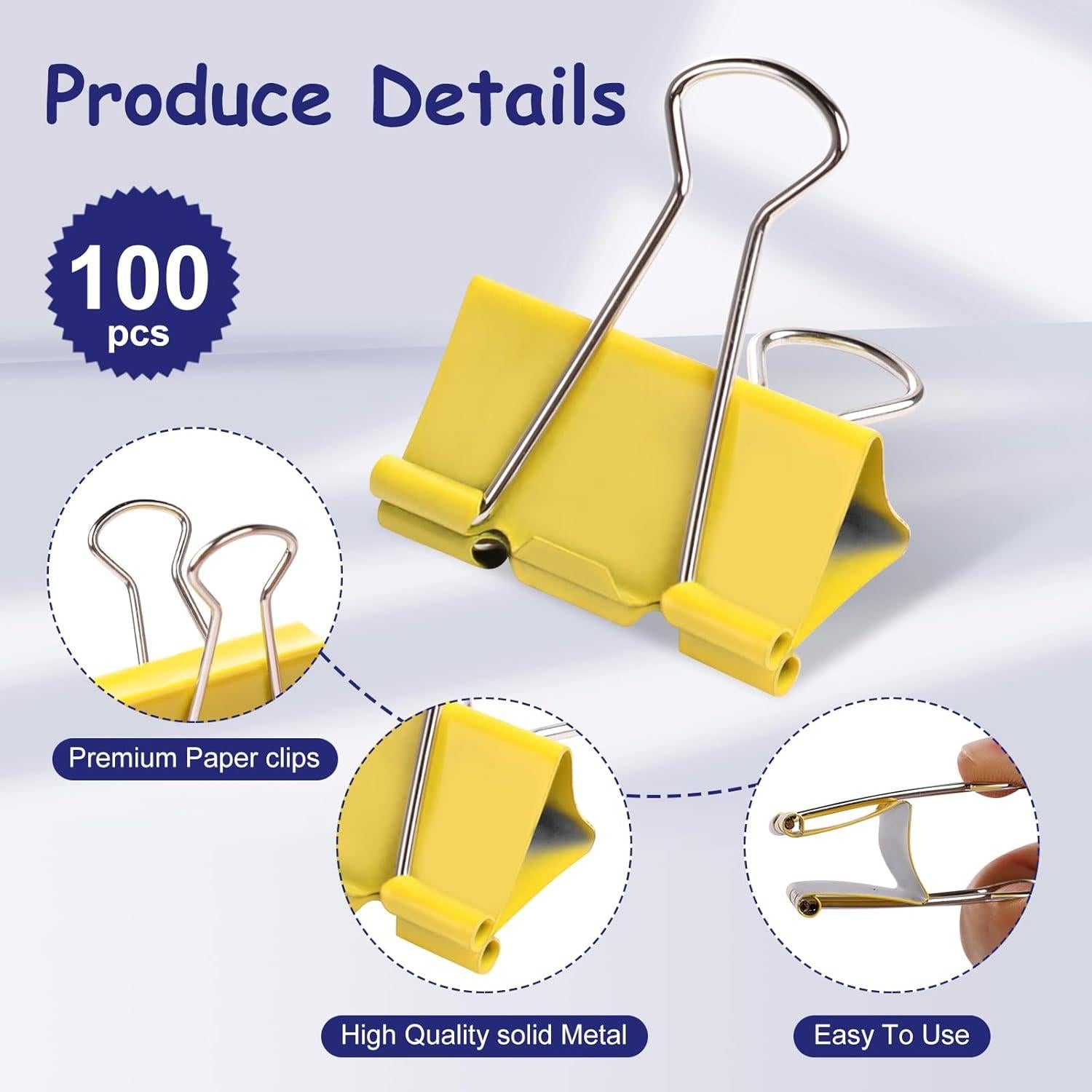 Clips de Carpeta Grandes Ufmarine 4.1 cm 36 Piezas Colores