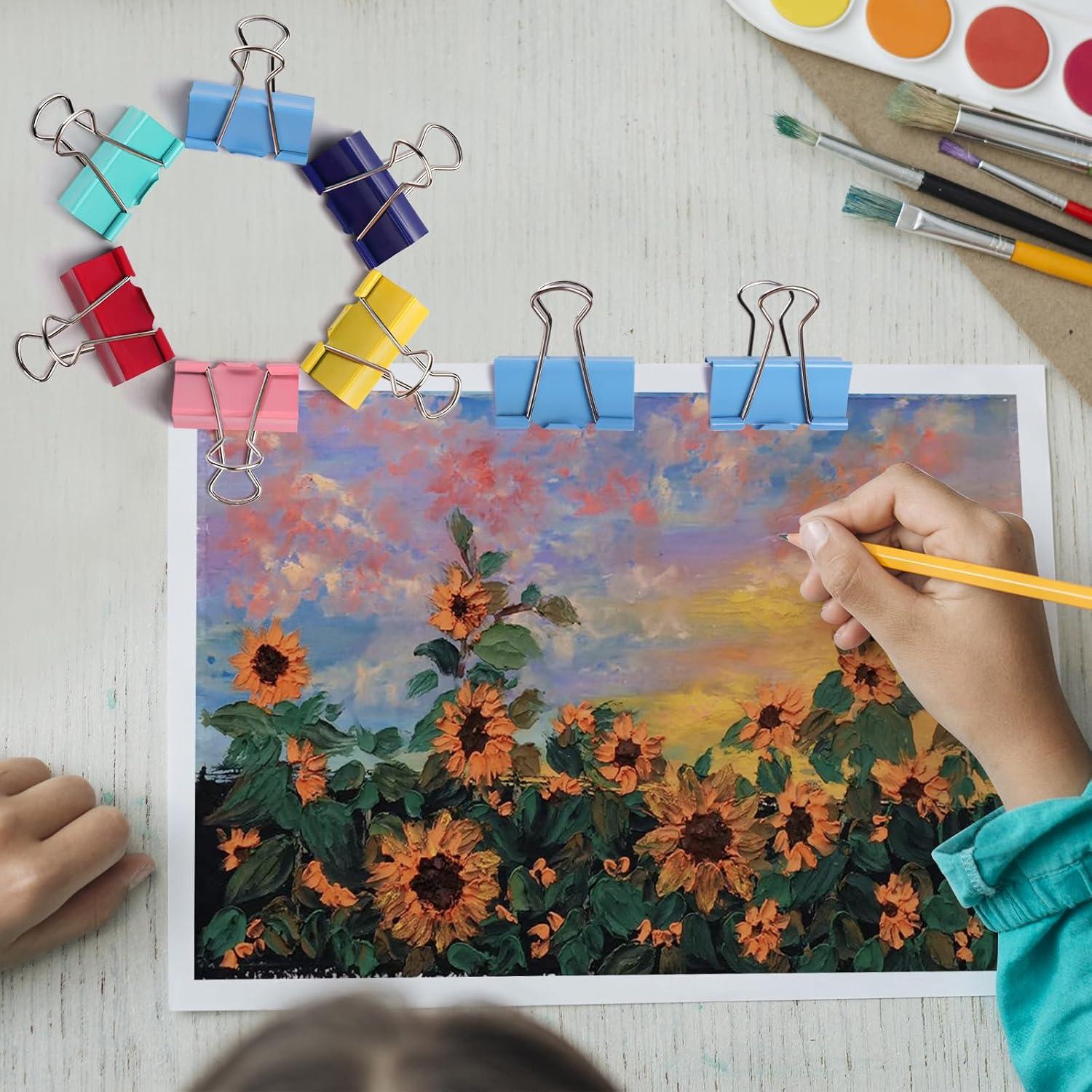 Clips de Carpeta Grandes Ufmarine 4.1 cm 36 Piezas Colores