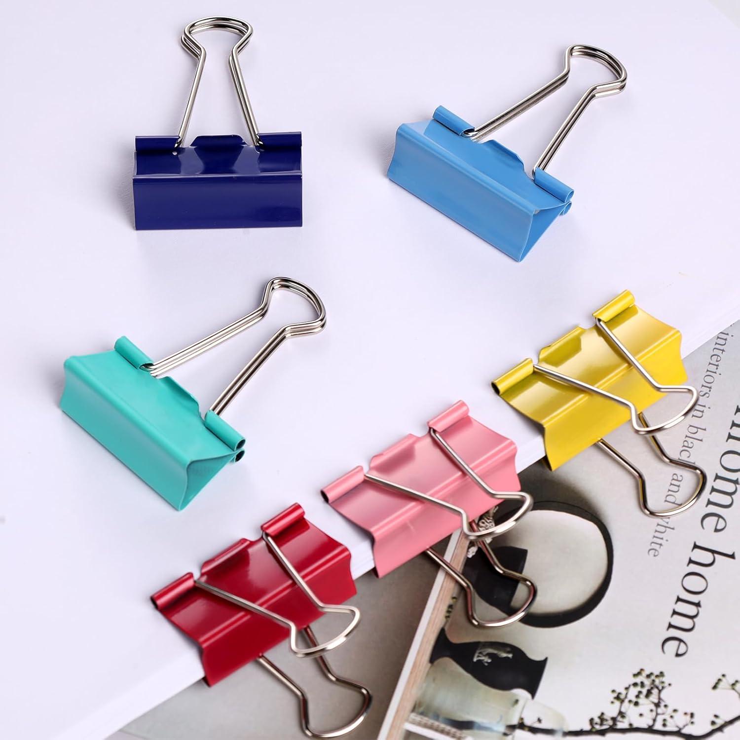 Clips de Carpeta Grandes Ufmarine 4.1 cm 36 Piezas Colores