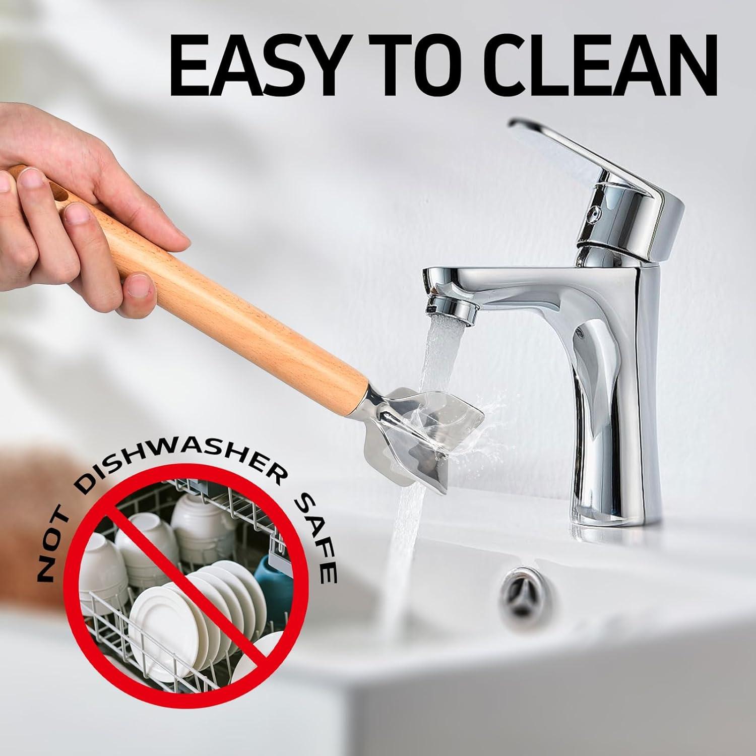 Picador de Carne Inoxidable ANZIUS 27.94 cm con Mango de Madera