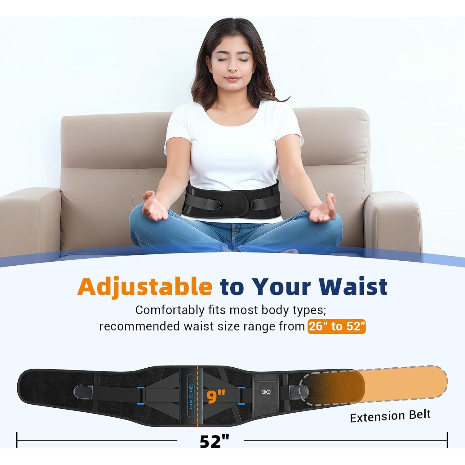 Almohadilla Térmica Inalámbrica Comfytemp 132 cm Soporte Lumbar