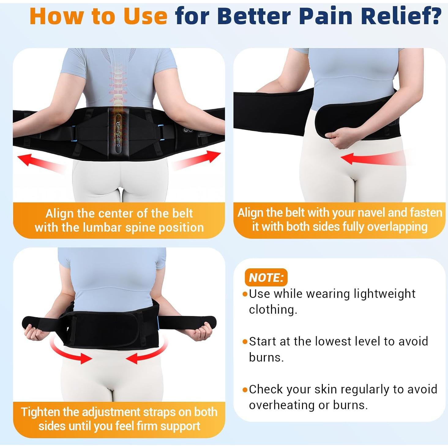 Almohadilla Térmica Inalámbrica Comfytemp 132 cm Soporte Lumbar