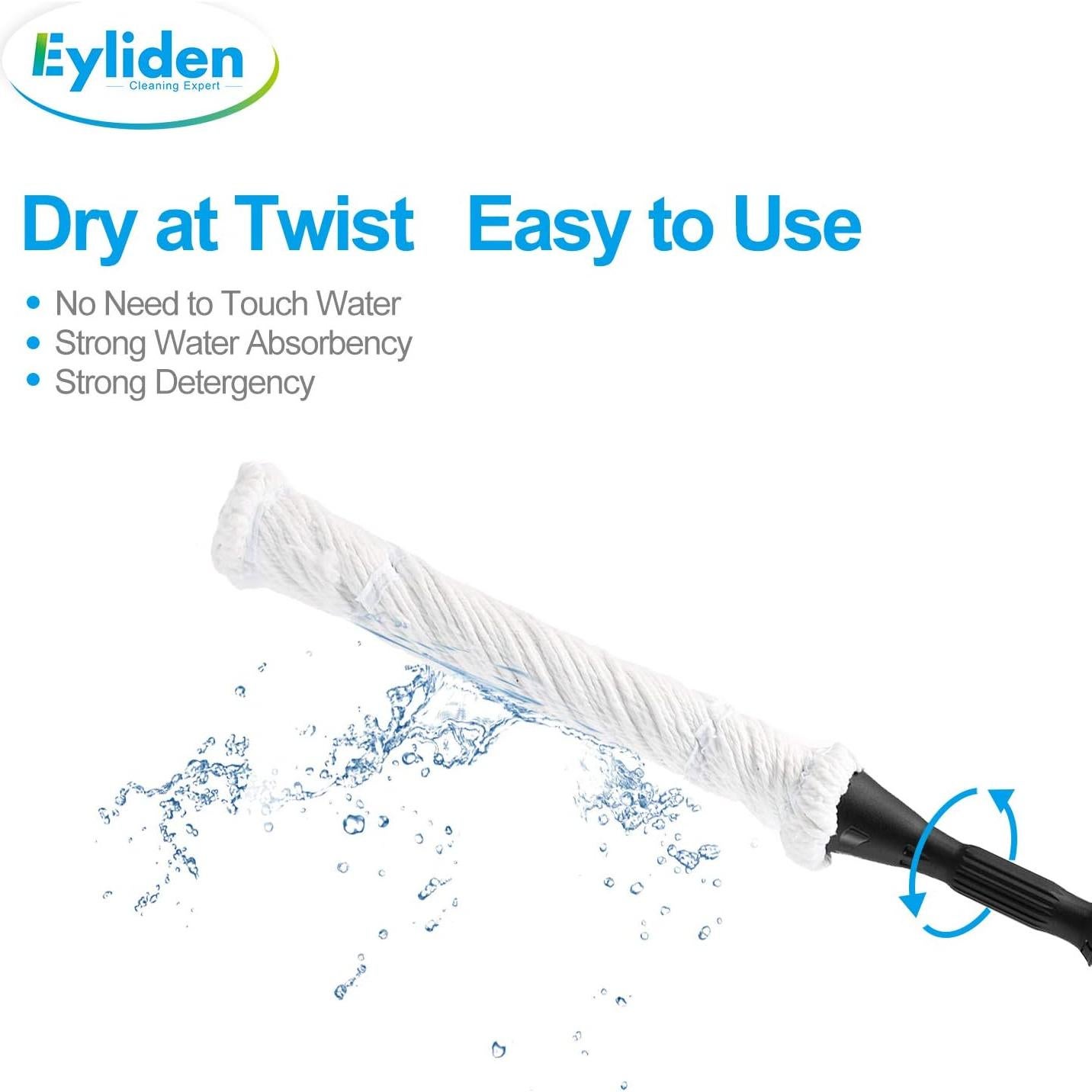 Mopa Eyliden de Microfibra con Escurridor y 2 Cabezas 146 cm