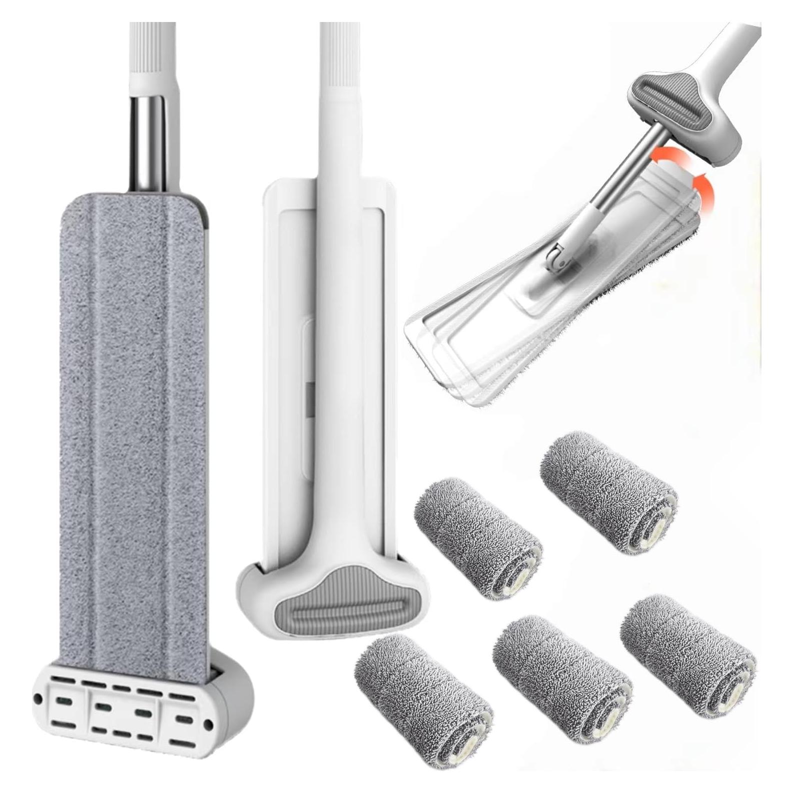 Mopa de Microfibra Genérica Autolavable con 6 Paños Reutilizables