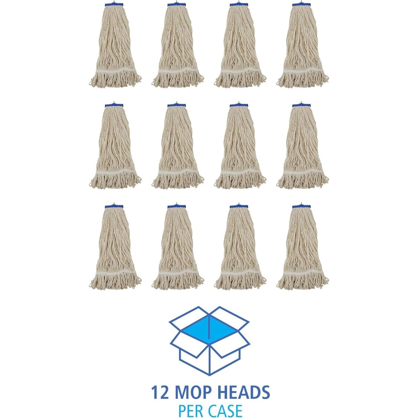 Cabezal de Mopa Boardwalk BWK824C 24 oz Algodón Blanco Paquete 12