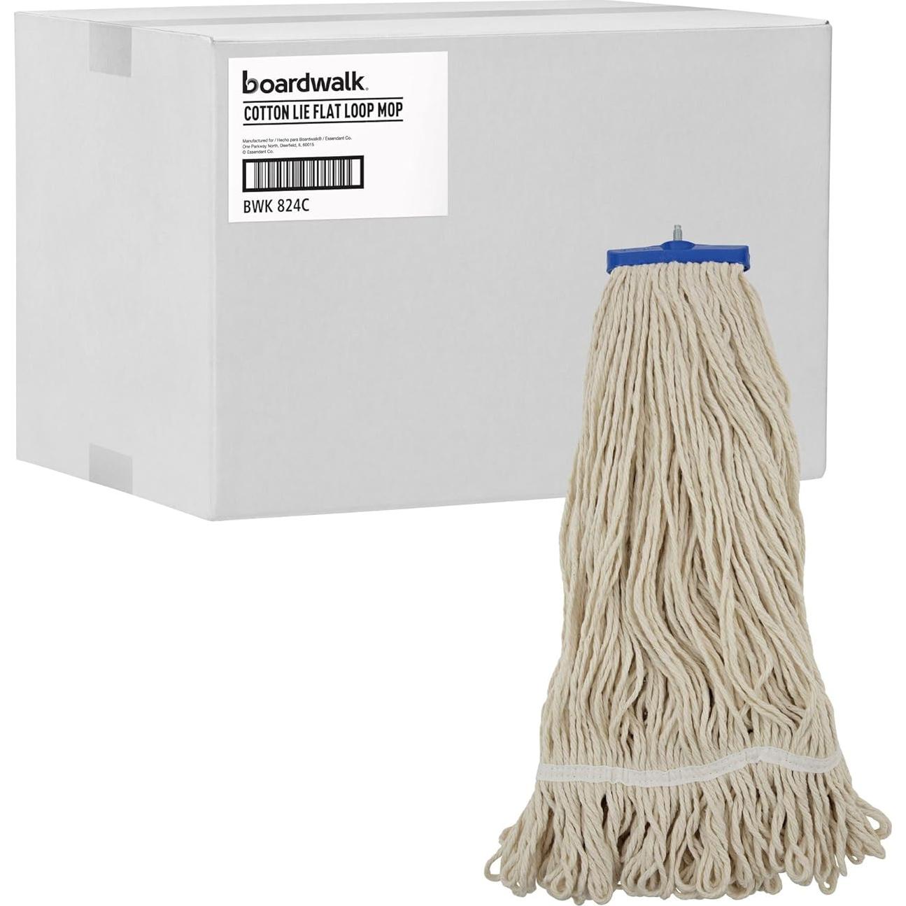 Cabezal de Mopa Boardwalk BWK824C 24 oz Algodón Blanco Paquete 12