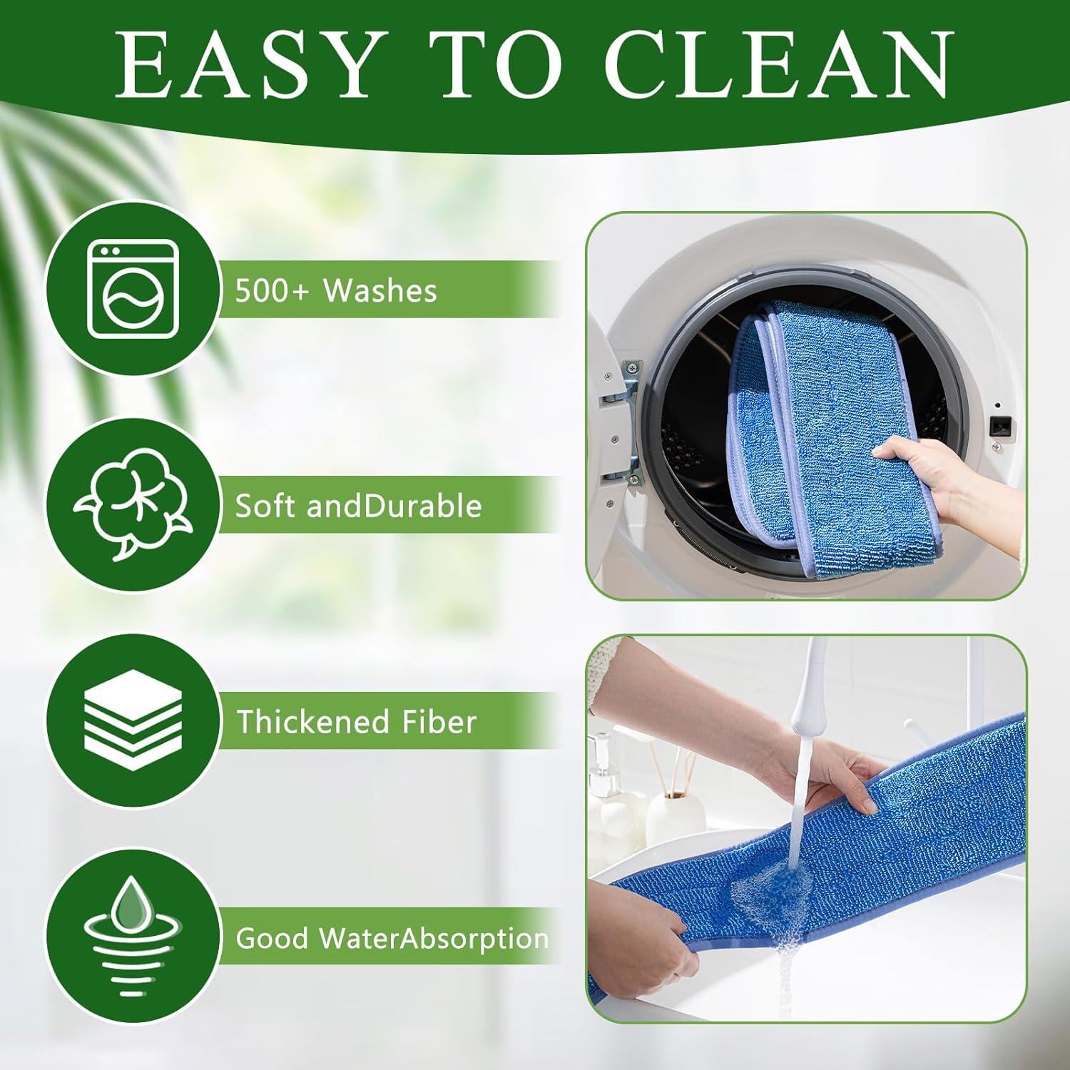 3 Almohadillas de Mopa de Microfibra 121.92 cm LOYIM Reutilizables