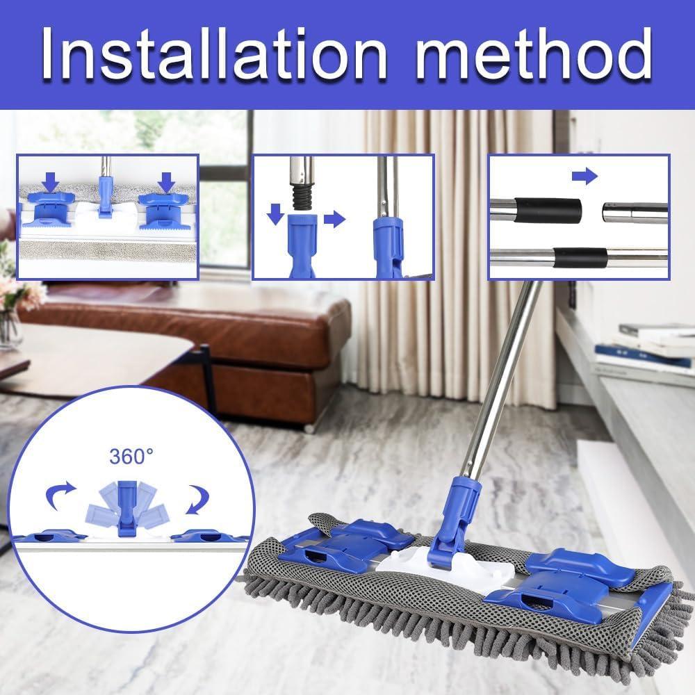 Mopa de Microfibra Profesional Godiyyer con Mango de Acero Inoxidable 147 cm