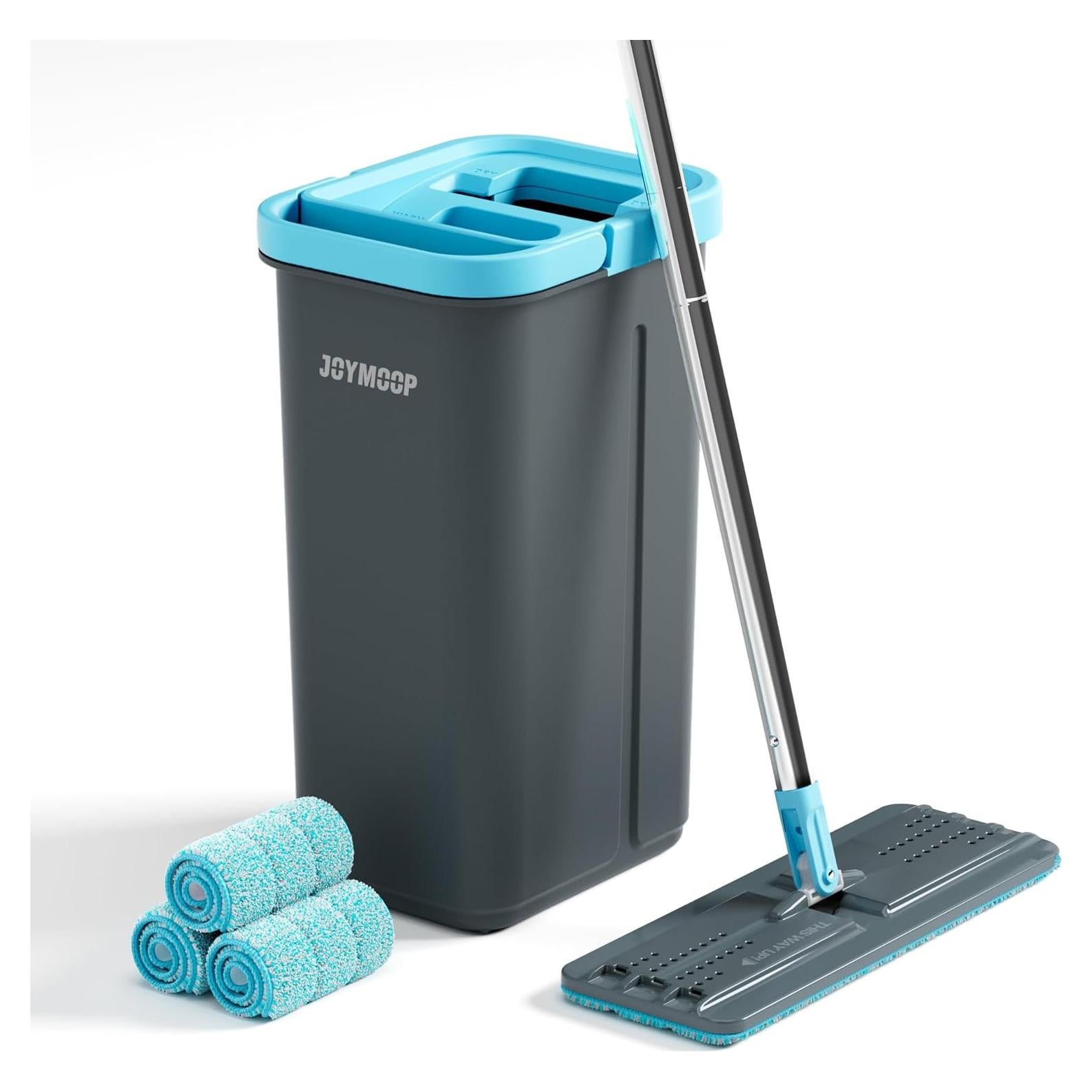 Juego de Mopa Plana JOYMOOP con Cubo Escurridor y 3 Paños