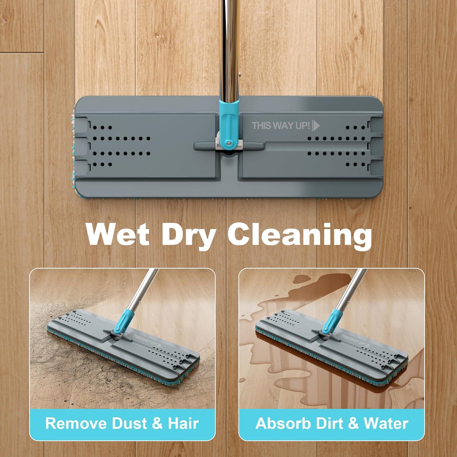 Juego de Mopa Plana JOYMOOP con Cubo Escurridor y 3 Paños