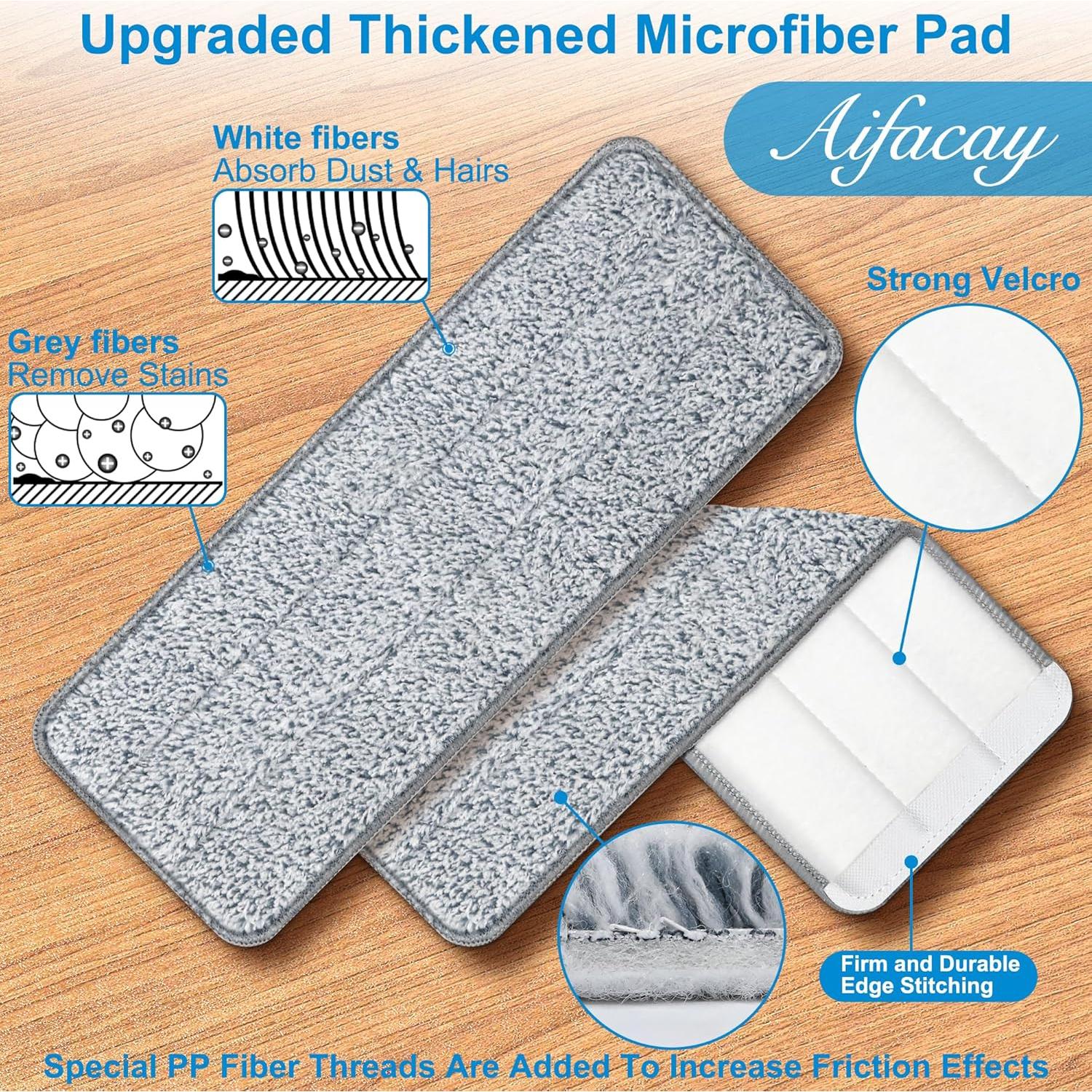 Almohadillas de Mopa de Microfibra Aifacay 33 cm - Paquete de 6