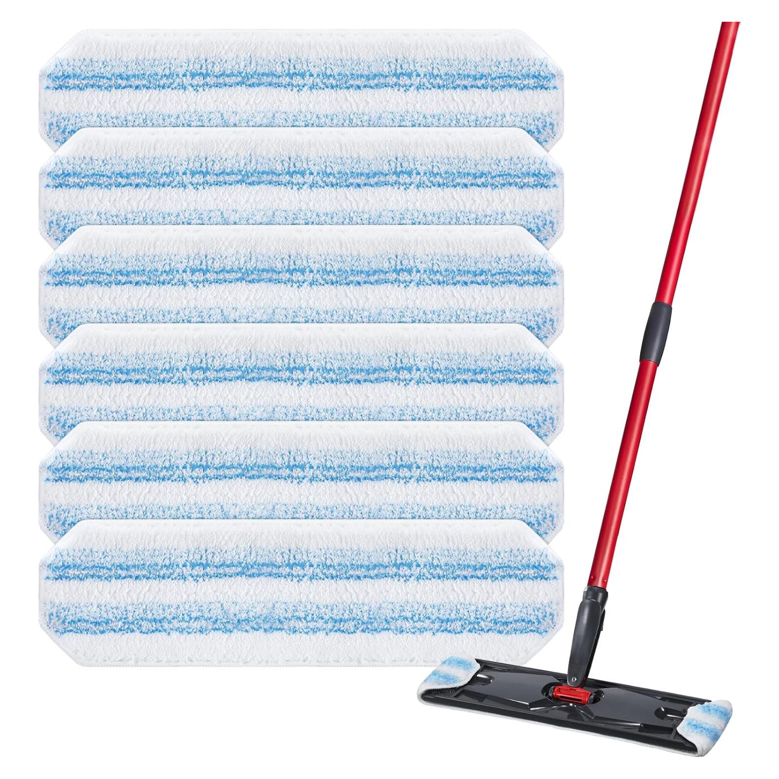 Paquete de 6 almohadillas de mopa H2prO microfibra lavables