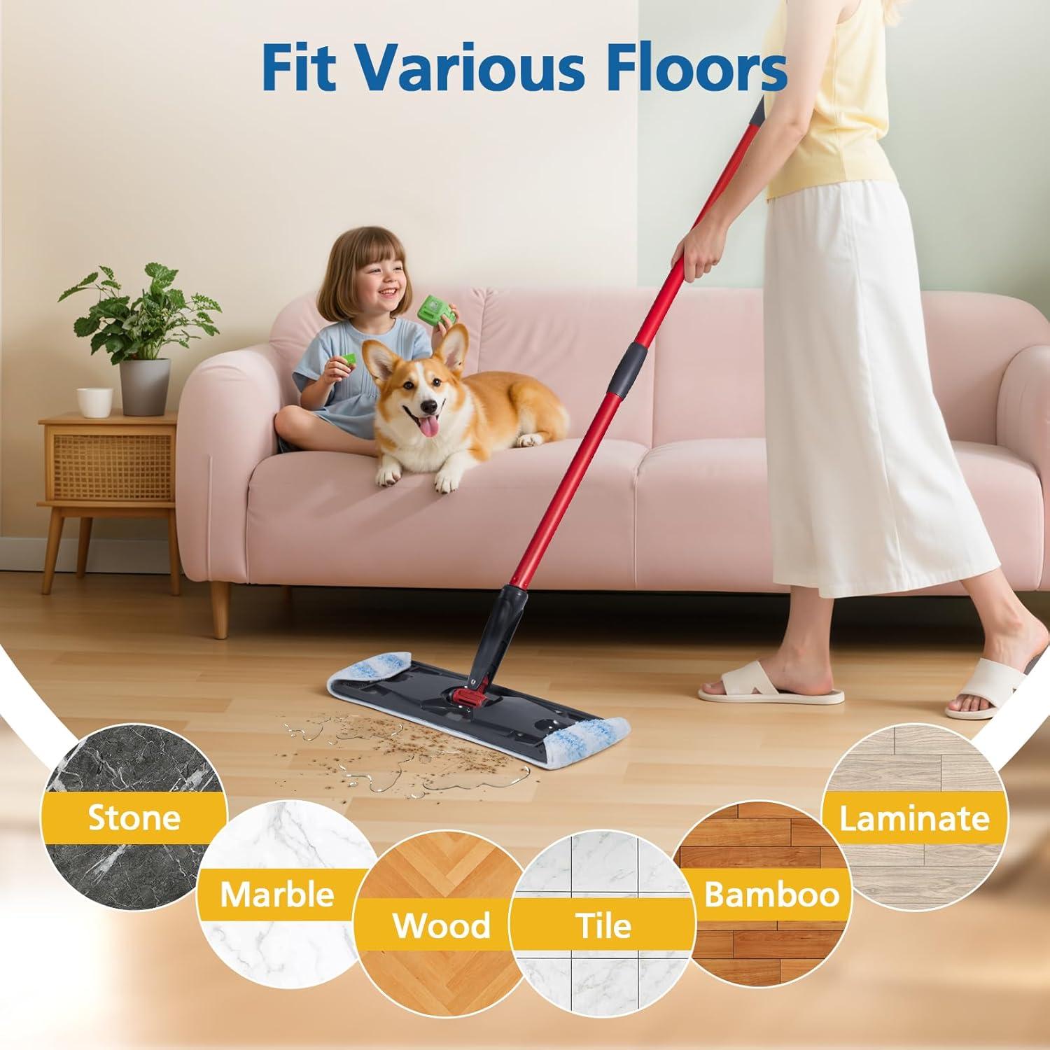 Paquete de 6 almohadillas de mopa H2prO microfibra lavables