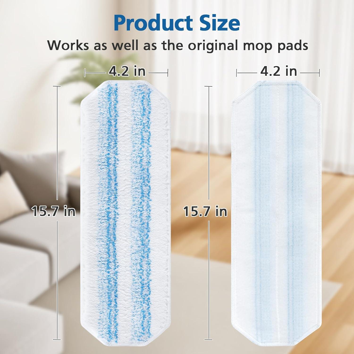 Paquete de 6 almohadillas de mopa H2prO microfibra lavables