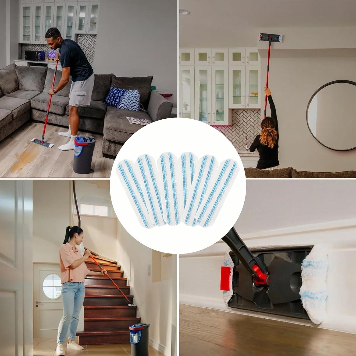 Paquete de 6 almohadillas de microfibra NIXOOT para O-Cedar H2Pro