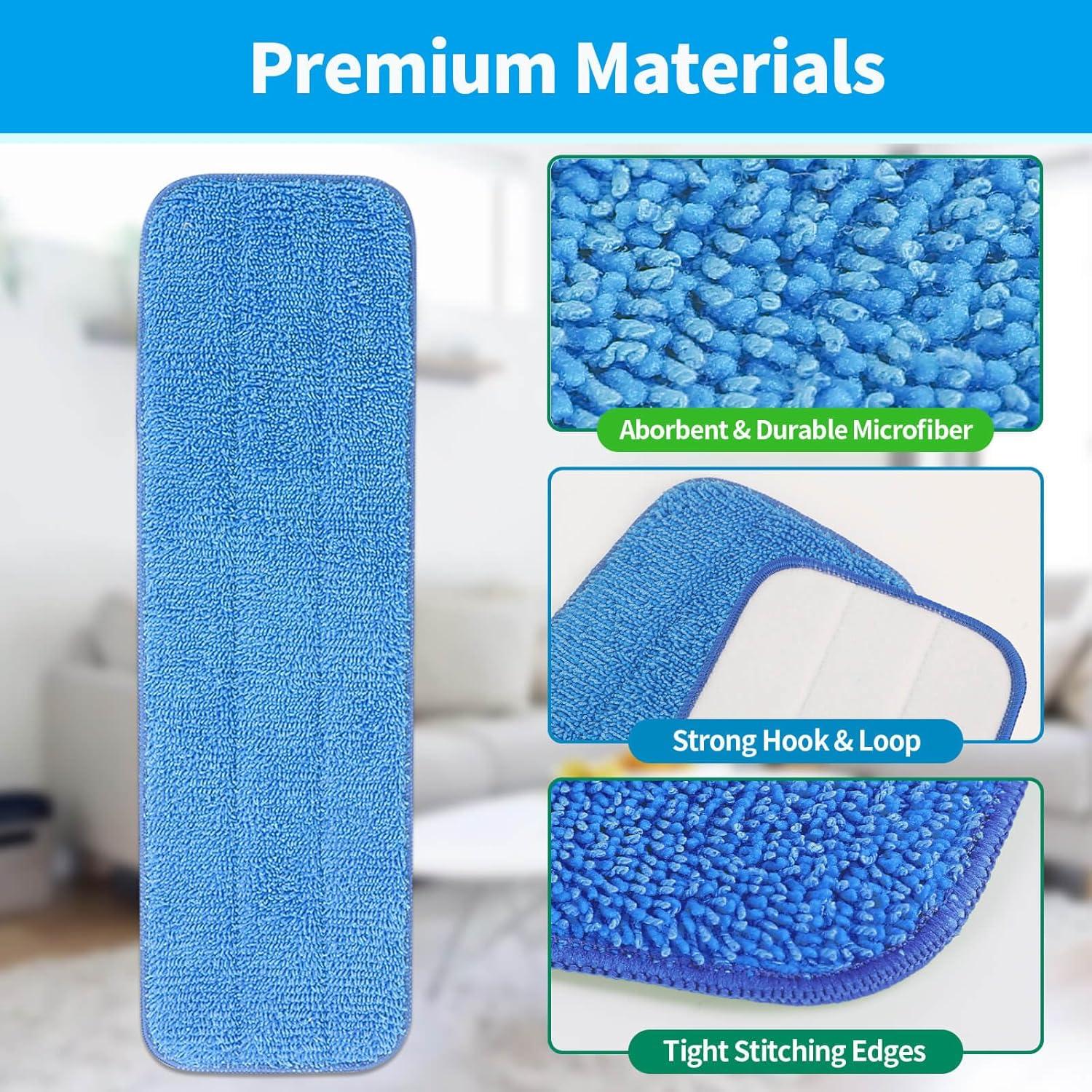 10 Almohadillas de Microfibra 46.4x14.5cm Reemplazo Mopa Gudotra