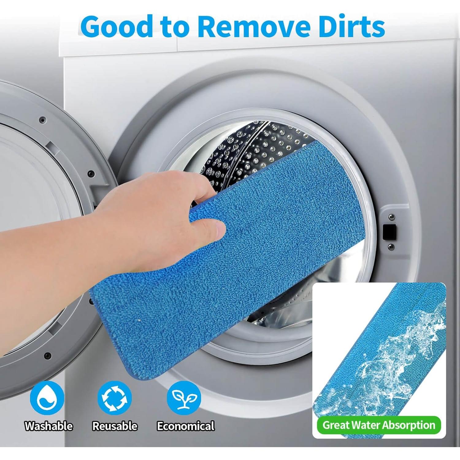 10 Almohadillas de Microfibra 46.4x14.5cm Reemplazo Mopa Gudotra