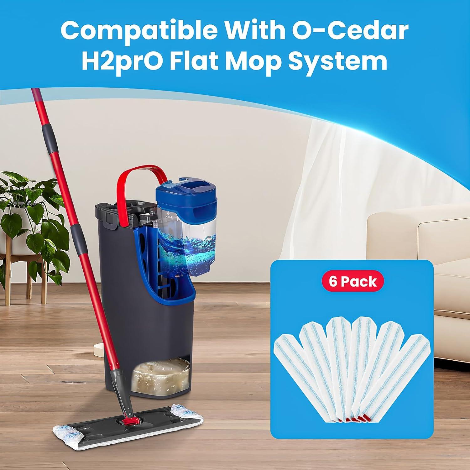 6 Almohadillas de Reemplazo para Mop O-Cedar H2prO Microfibra