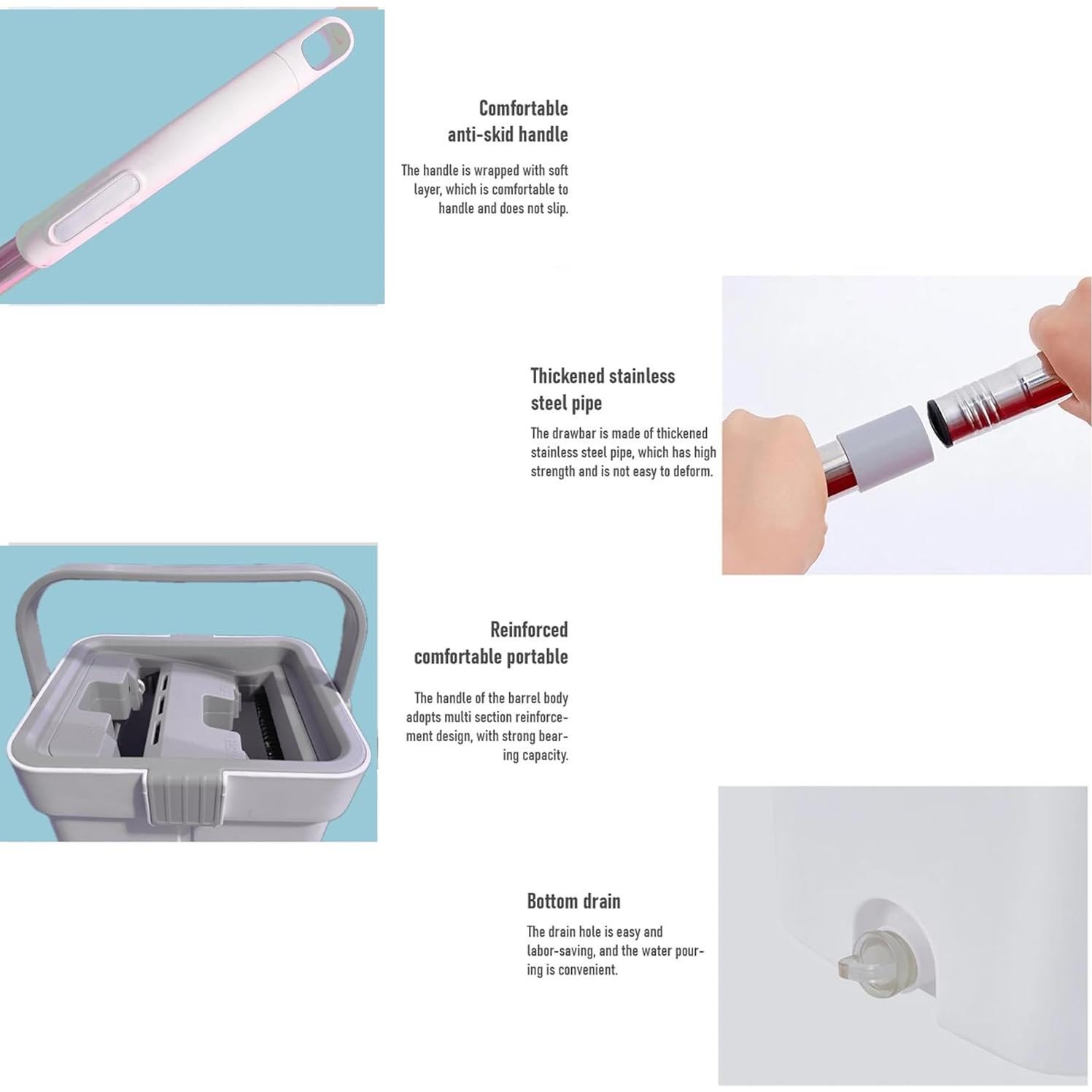 Juego de Mopa Plana Autolavable inHomes SCM-25PRO con 4 Paños