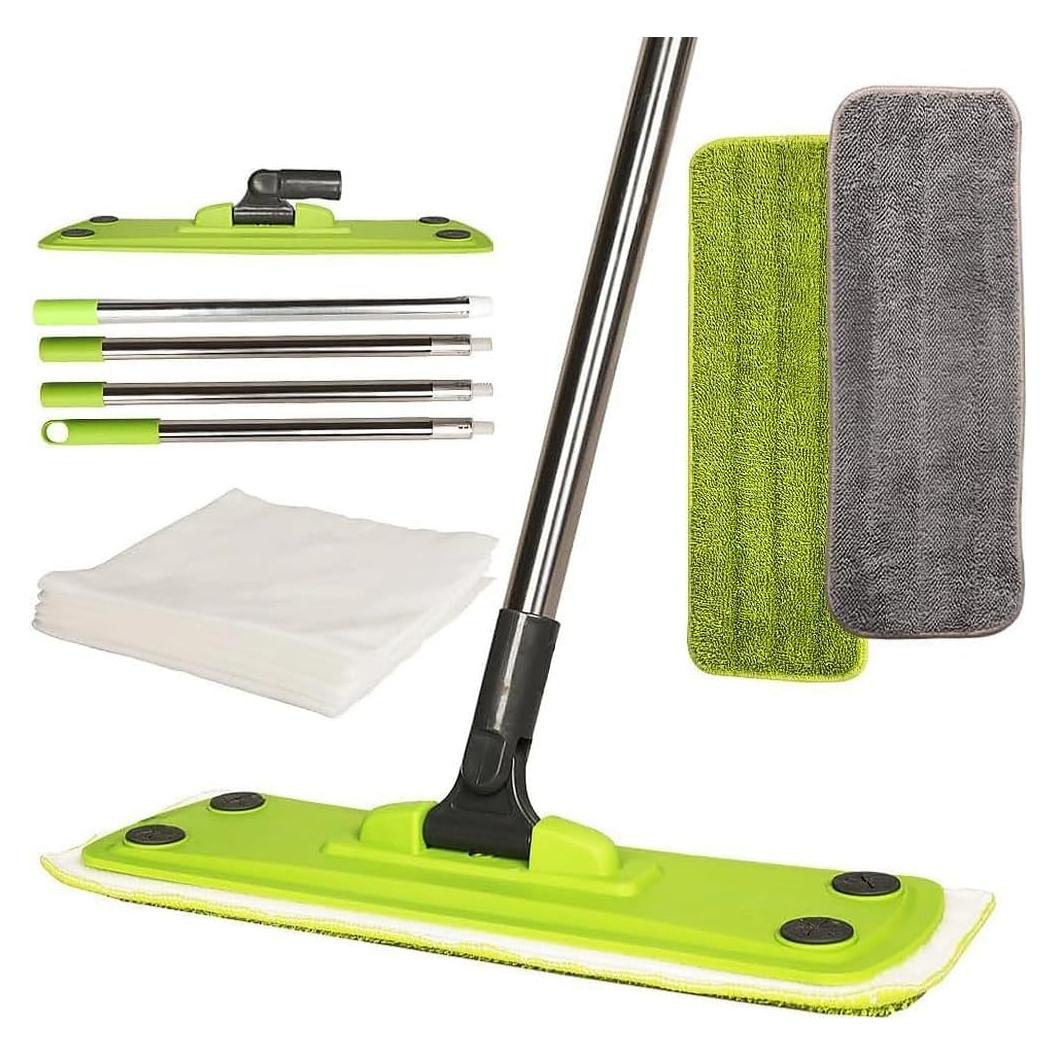 Mopa de Microfibra CHANHOO con 5 Hojas Desechables y 2 Almohadillas